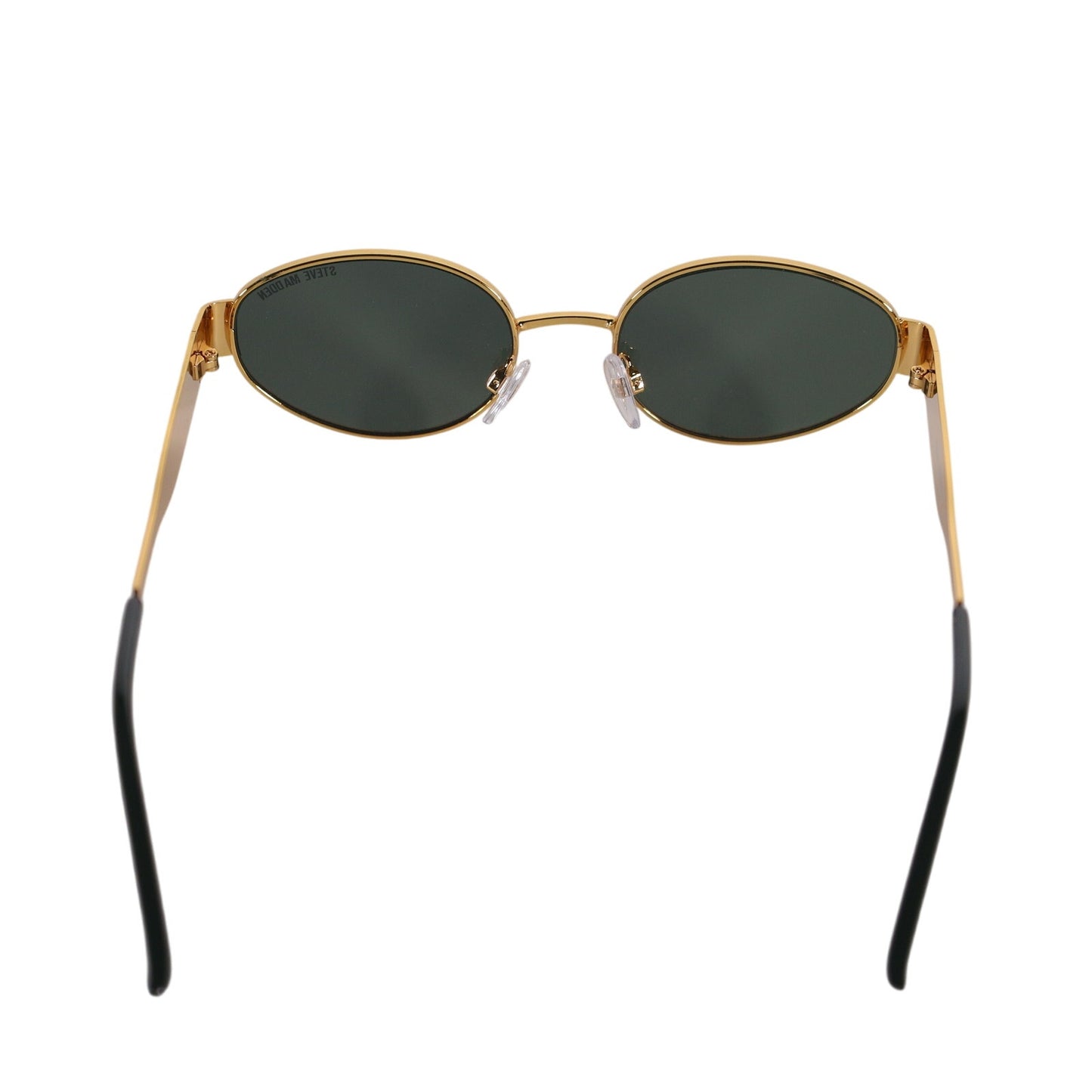 Steve Madden MYSTIE Narrow Oval Sunglasses - Gold / Green