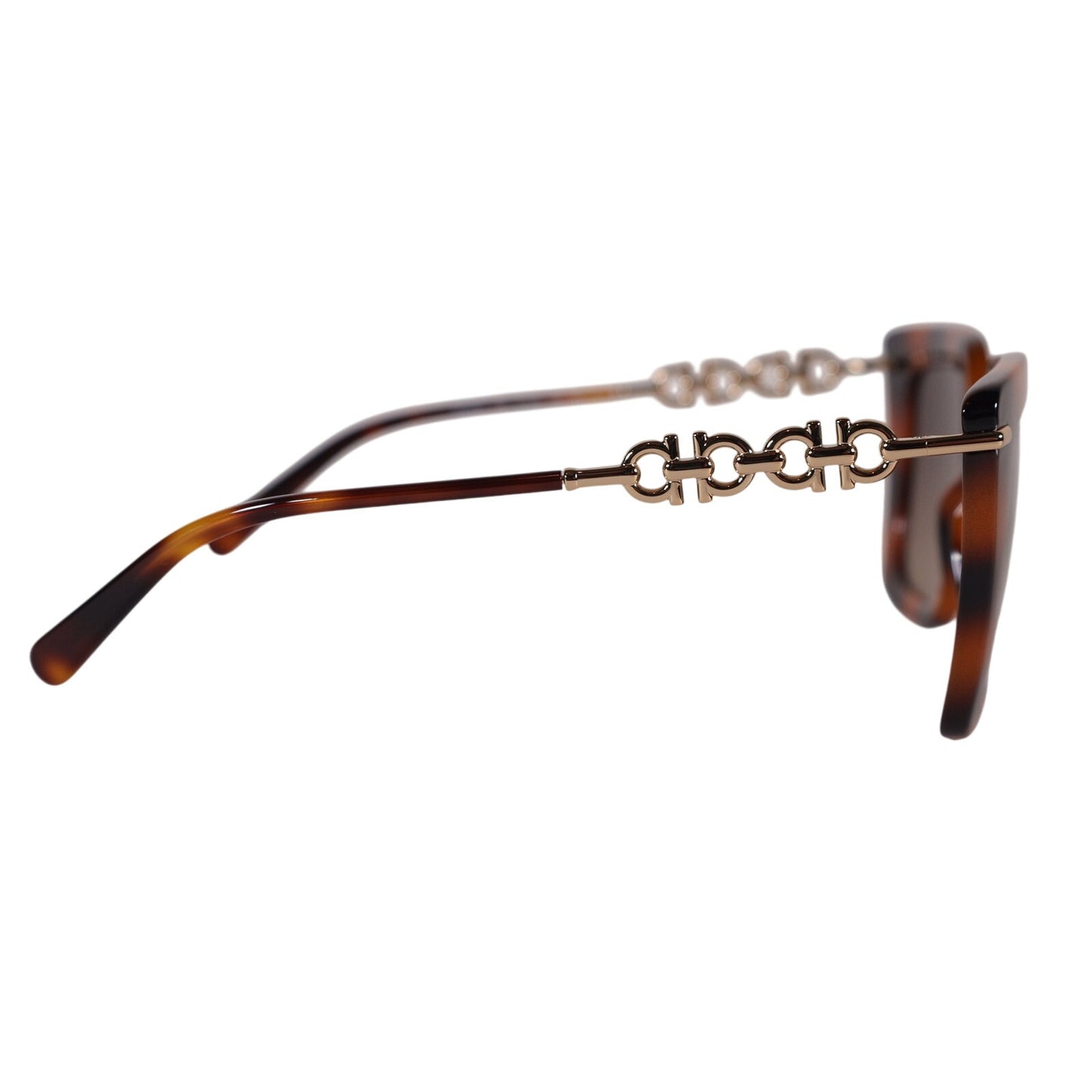 Salvatore Ferragamo Oversized Square Womens Sunglasses - Havana / Gold