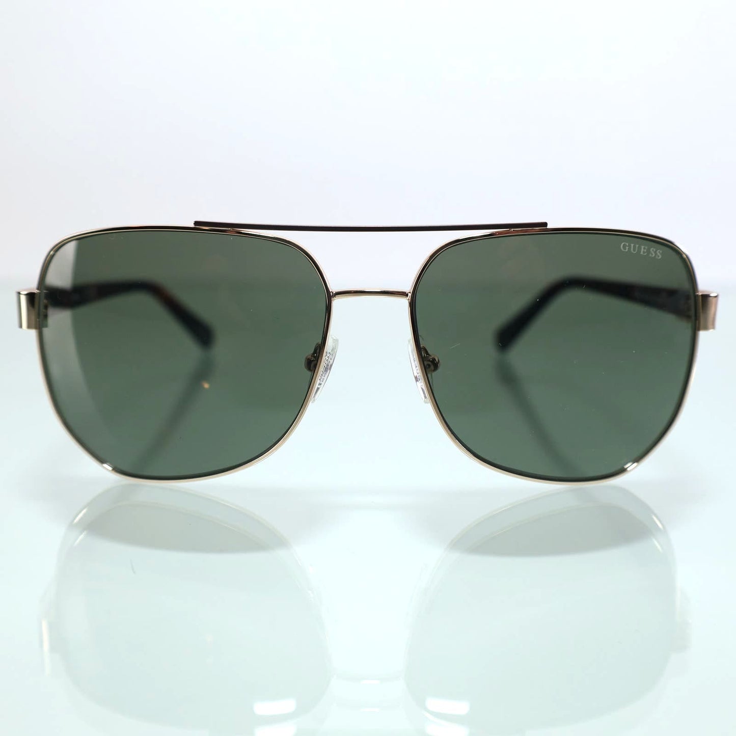 Guess Mens Metal Pilot Sunglasses - Gold/Green