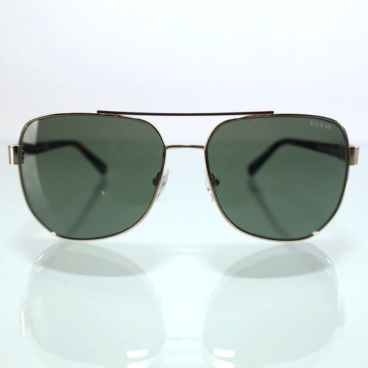 Guess Mens Metal Pilot Sunglasses - Gold/Green