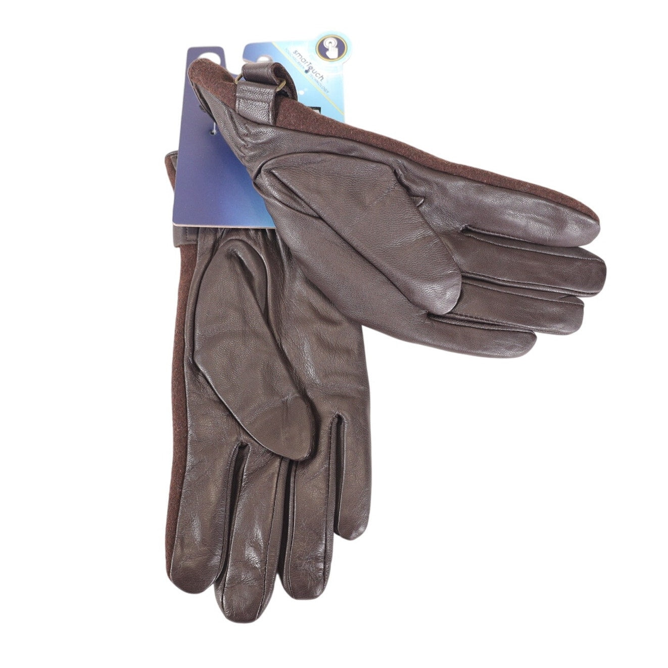 Isotoner Smartouch Lined Leather Men's Gloves - Size Medium - Saddle Brown
