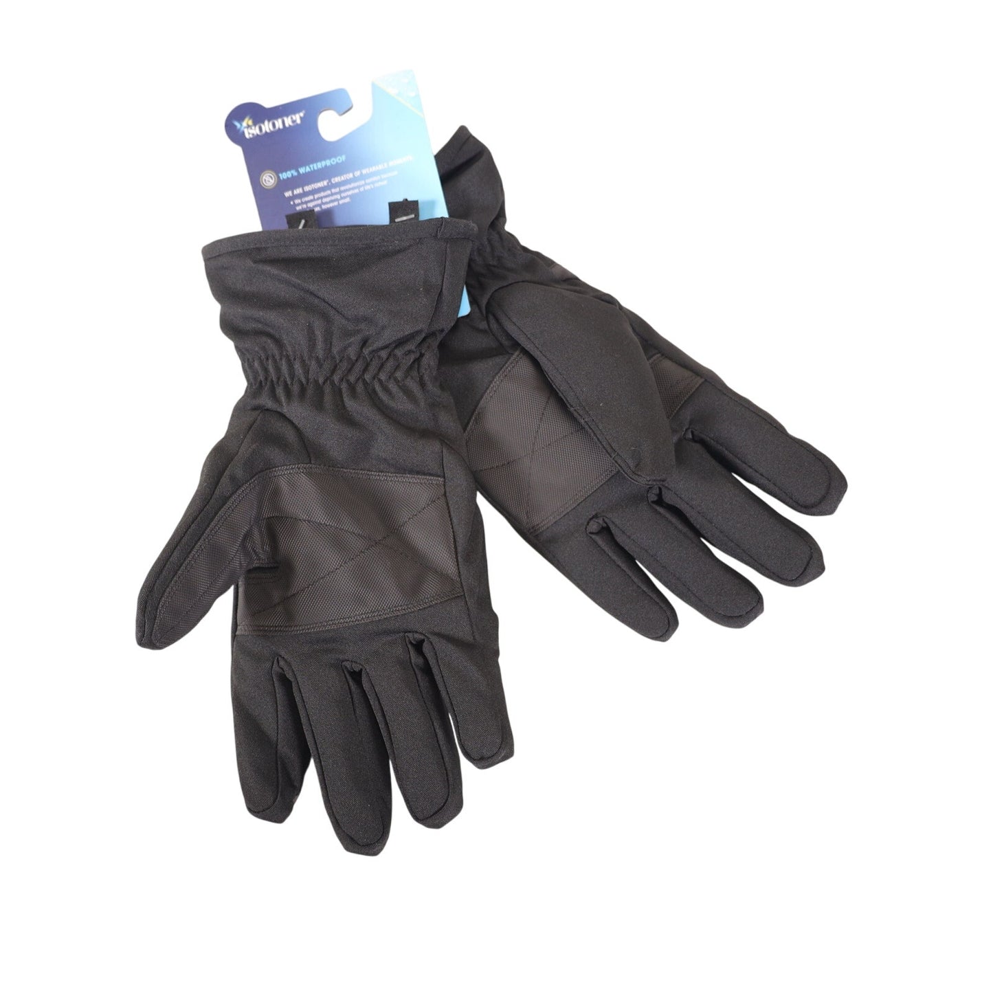 Isotoner Waterproof Insulated Fleece-Lined Mens Gloves - Black - Size Large