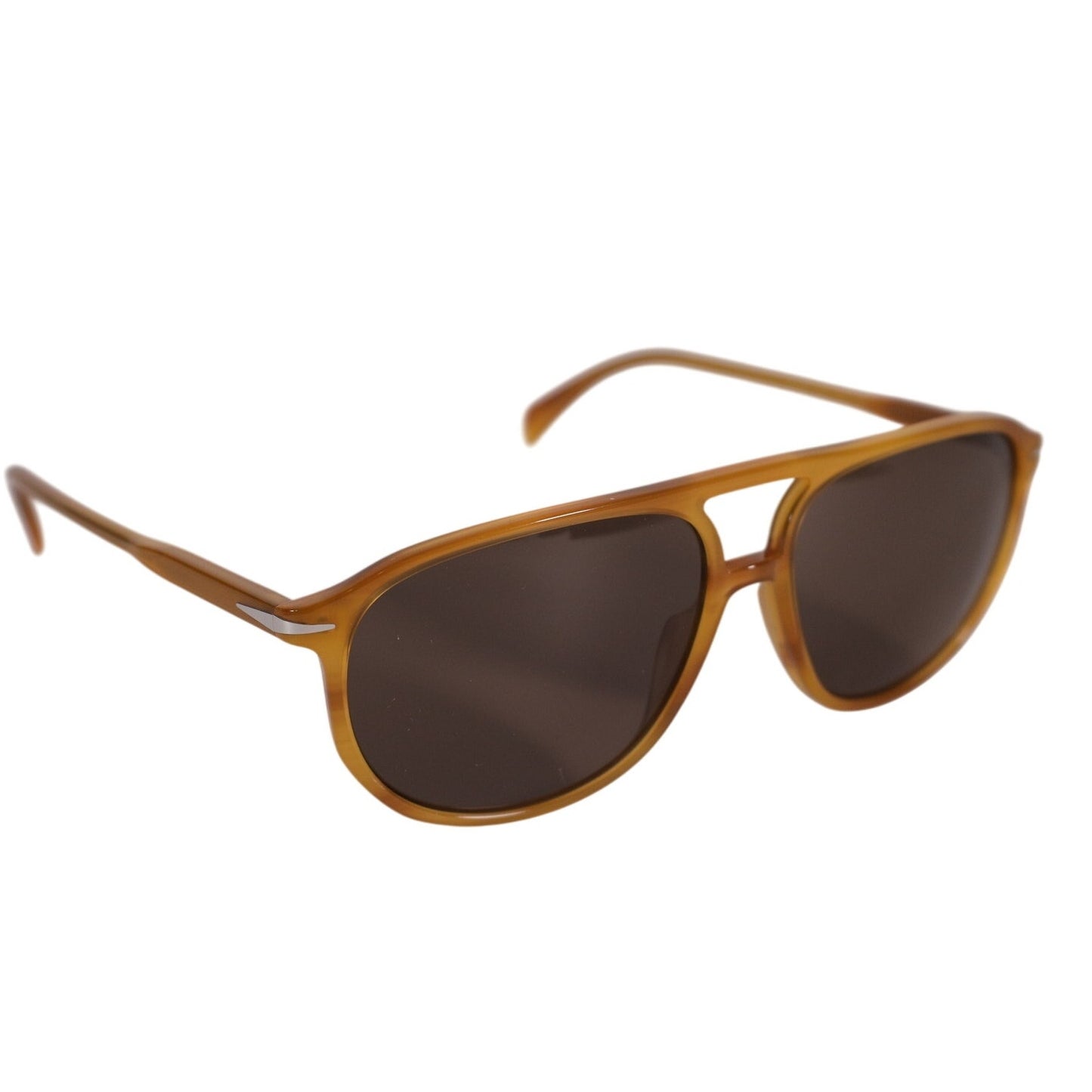 David Beckham Lightweight Aviator Sunglasses - Yellow Horn / Brown
