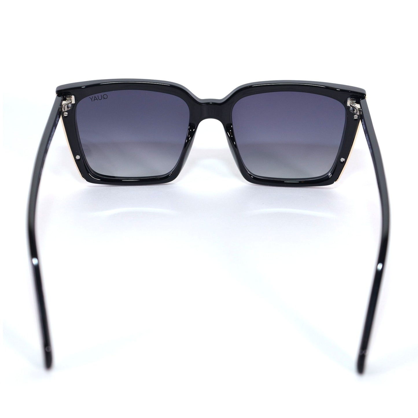 Quay Australia FRONT COVER Square Polarized Sunglasses - Black / Smoke