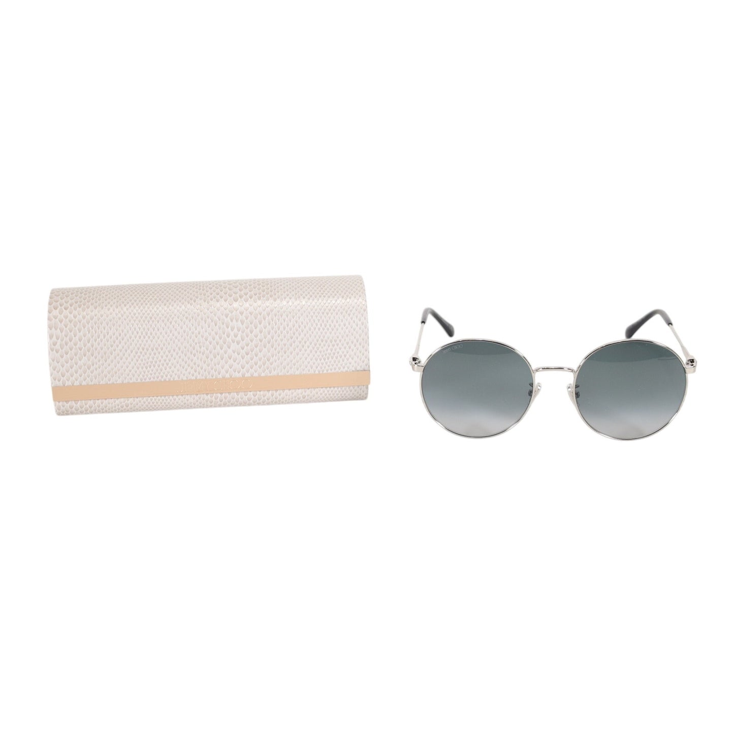Jimmy Choo Round Metal Women’s Sunglasses – Palladium / Gray Gradient