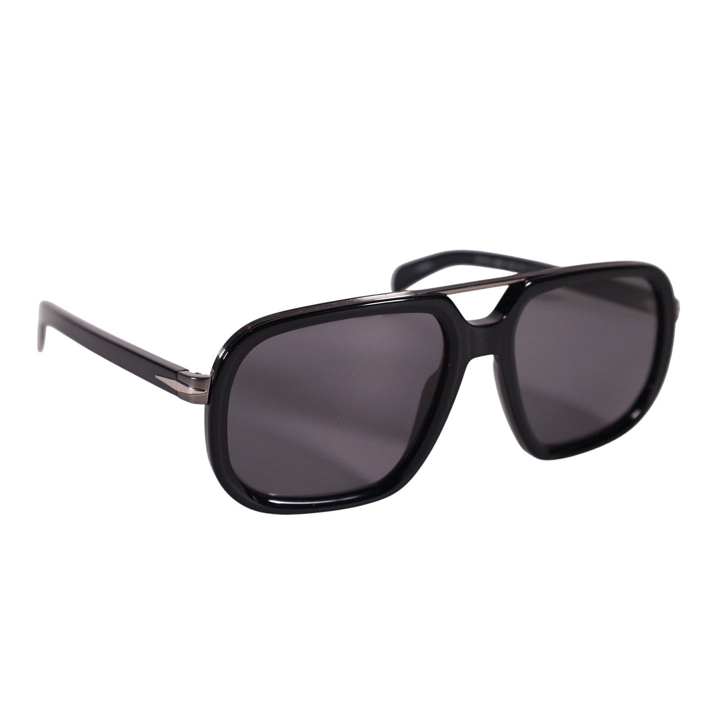 David Beckham Mens Modern Aviator Polarized Sunglasses-Black/Dark Ruthenium