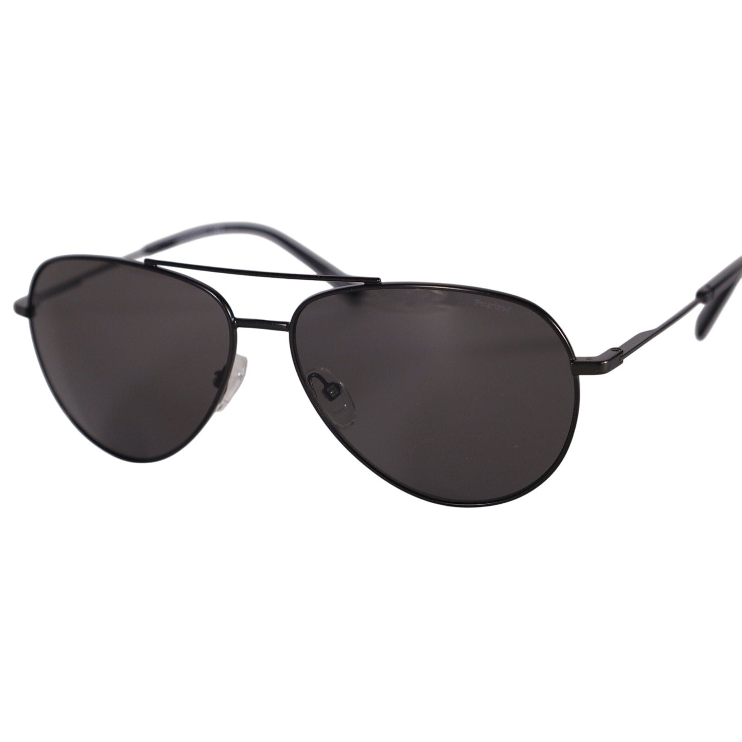 Chesterfield Mens Pilot Aviator Polarized Sunglasses - Matte Black/Black