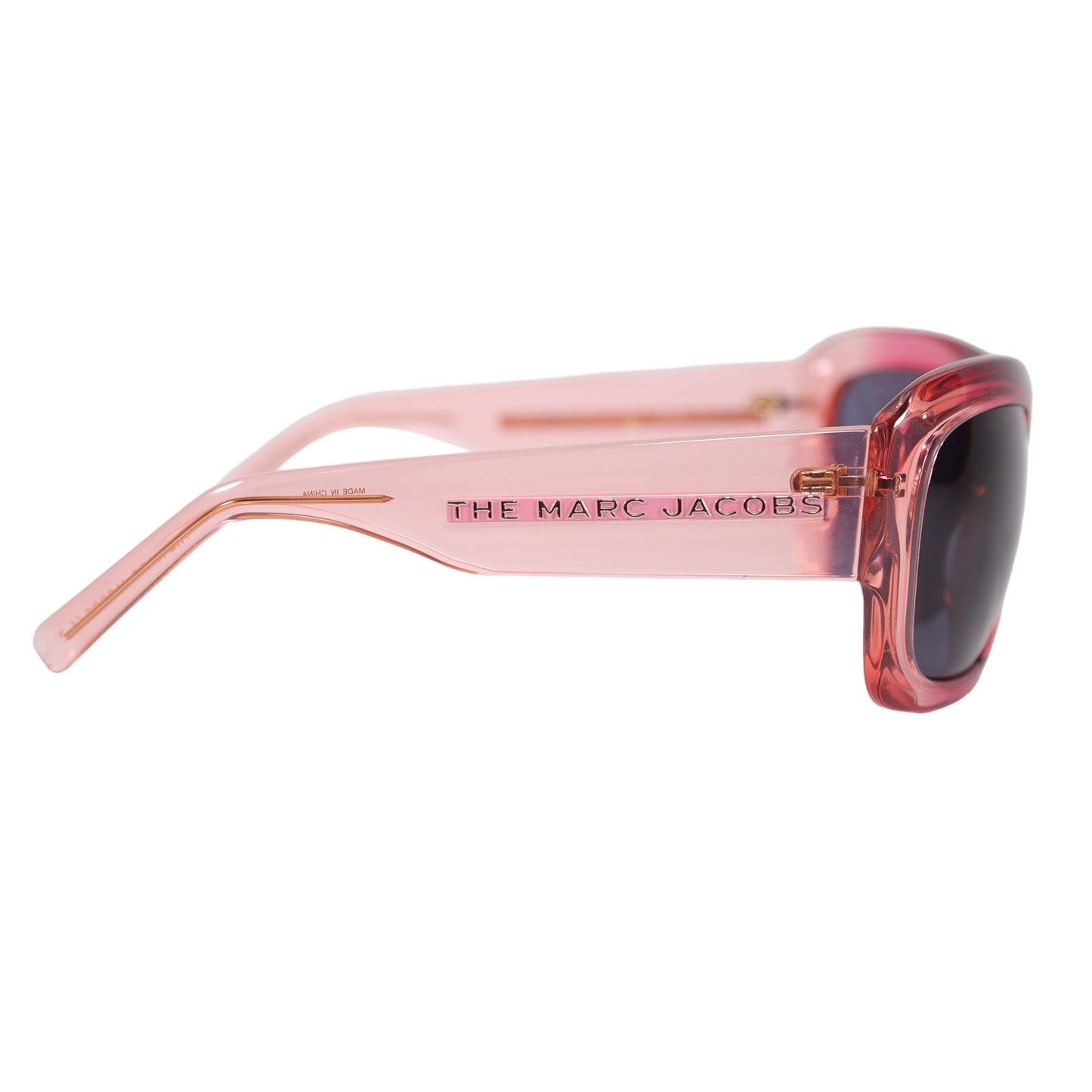 Marc Jacobs Wraparound Sunglasses - Transparent Red Pink Ombre / Grey