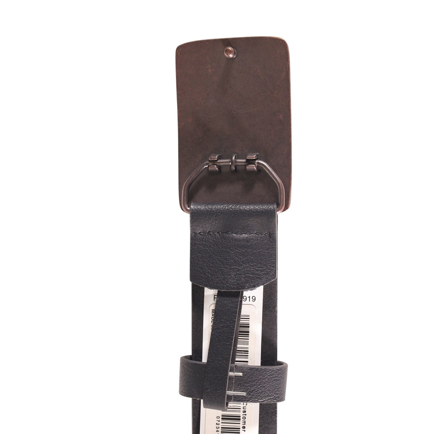 Sun + Stone Bonded Leather Plaque Buckle Men's Belt - Small 30/32