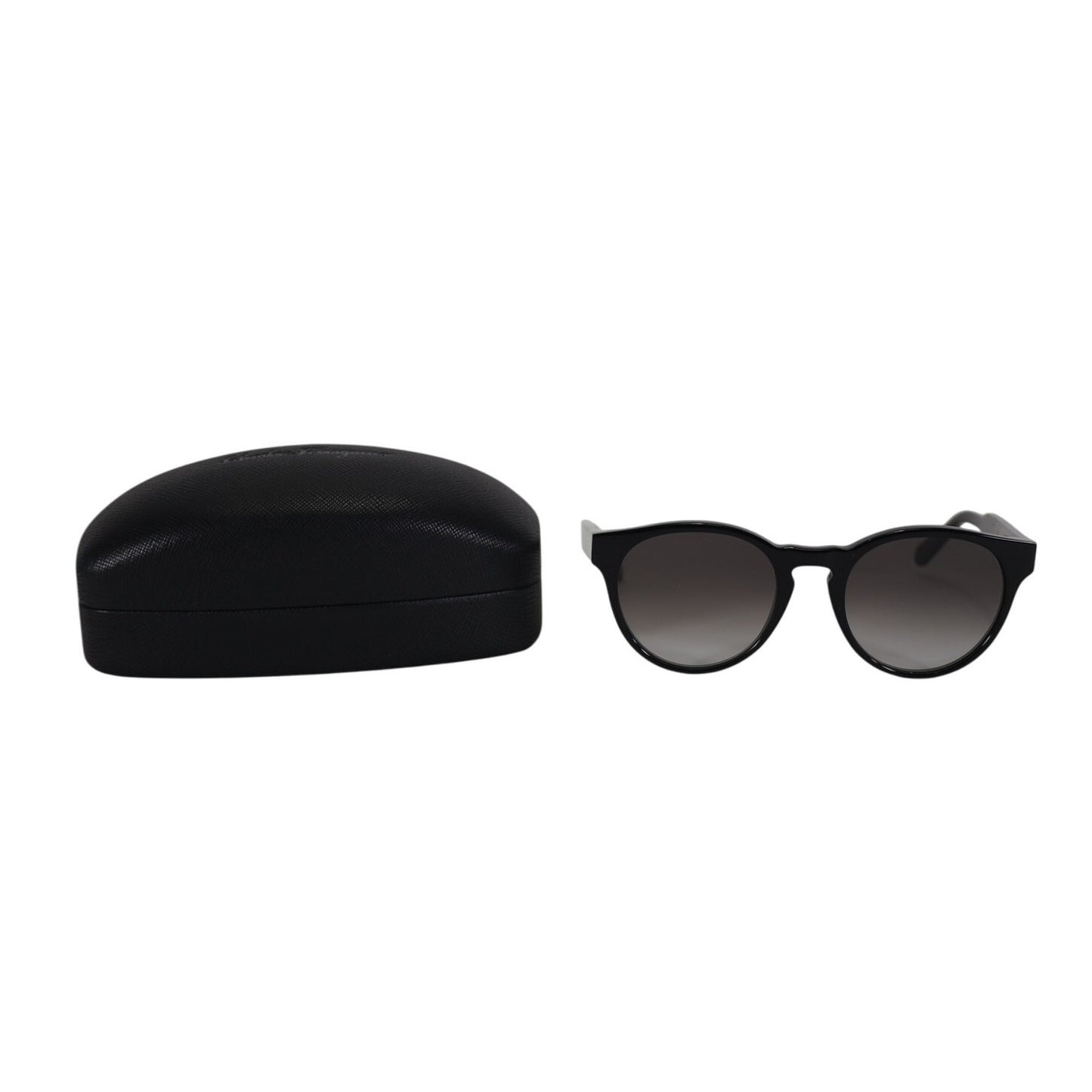 Salvatore Ferragamo Round Sunglasses - Shiny Black