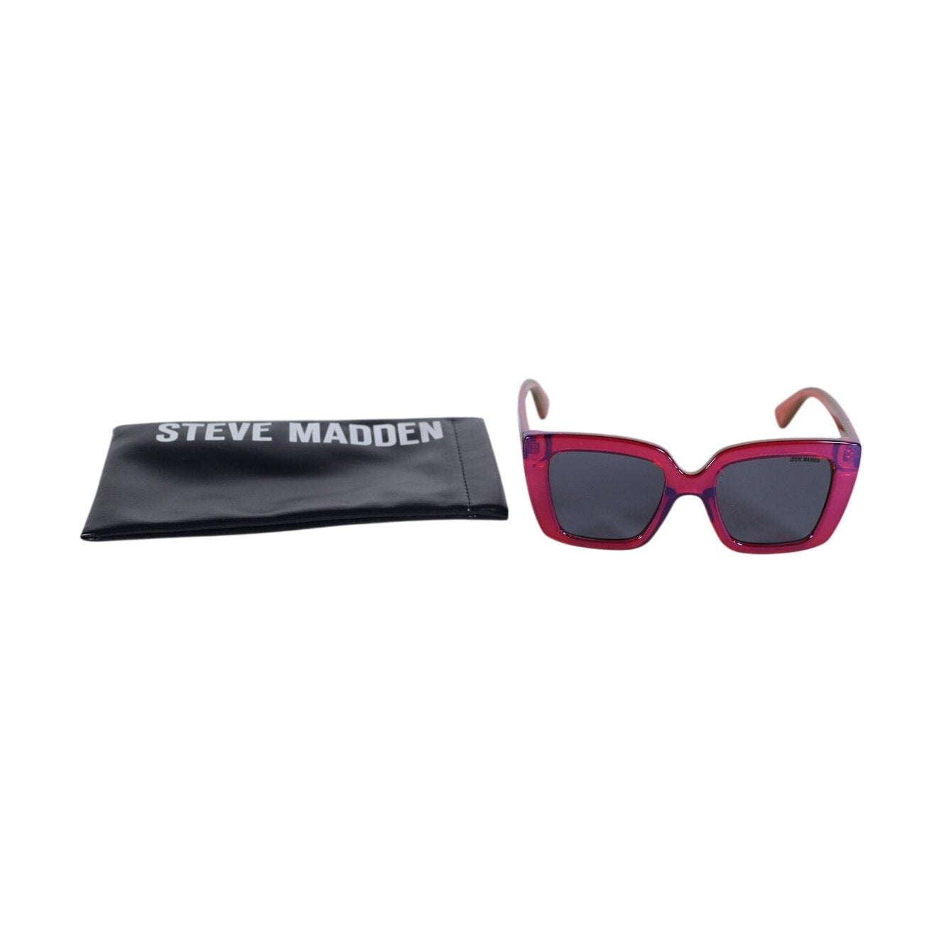 Steve Madden MAIA Oversized Square Sunglasses – Iridescent Purple Magenta/Red
