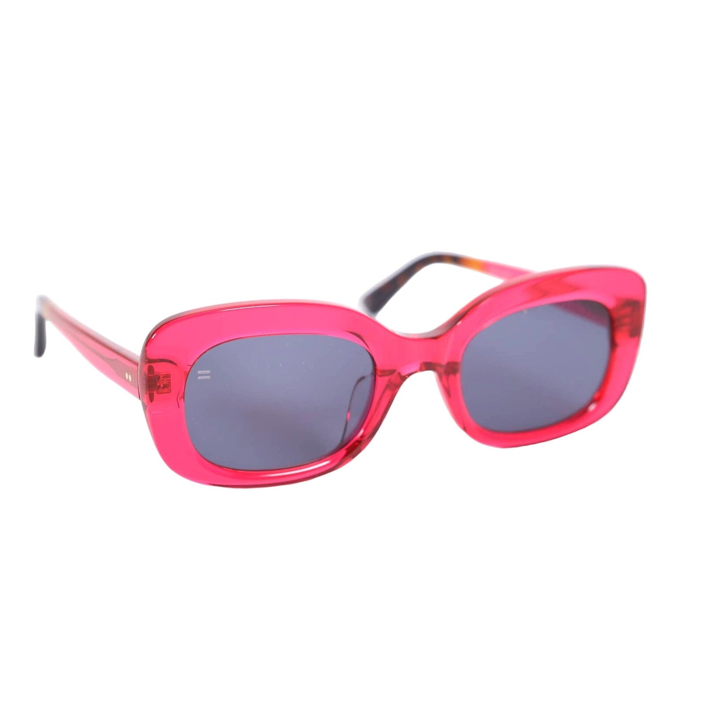 TOMS Jules Womens Oval Sunglasses - Transparent Red/Grey