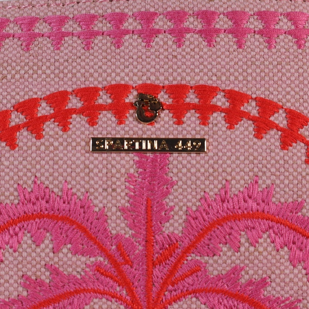 Spartina 449 Fiesta Embroidered Tote Bag- Richmond Hill Pink Palms