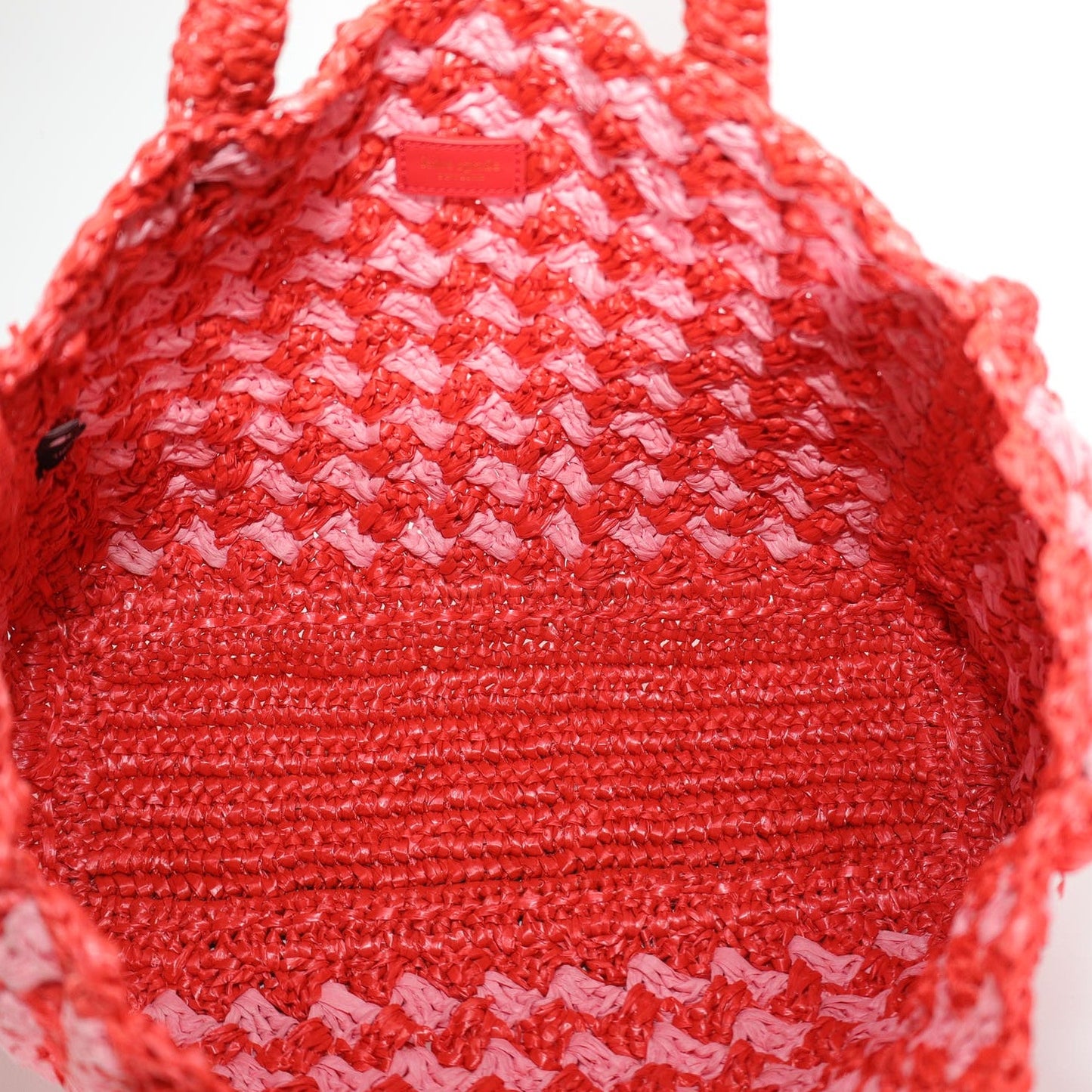 Kate Spade High Tide Striped Crochet Raffia Medium Tote Bag - Ladybug