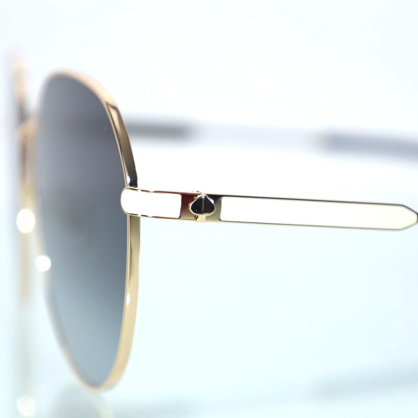 Kate Spade NESHA Round Metal Sunglasses - Gold/Black Grey Gradient