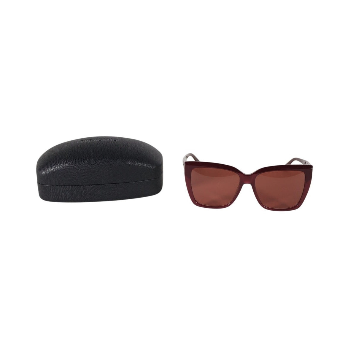 Salvatore Ferragamo Oversized Square Cat Eye Women's Sunglasses - Wine / Red
