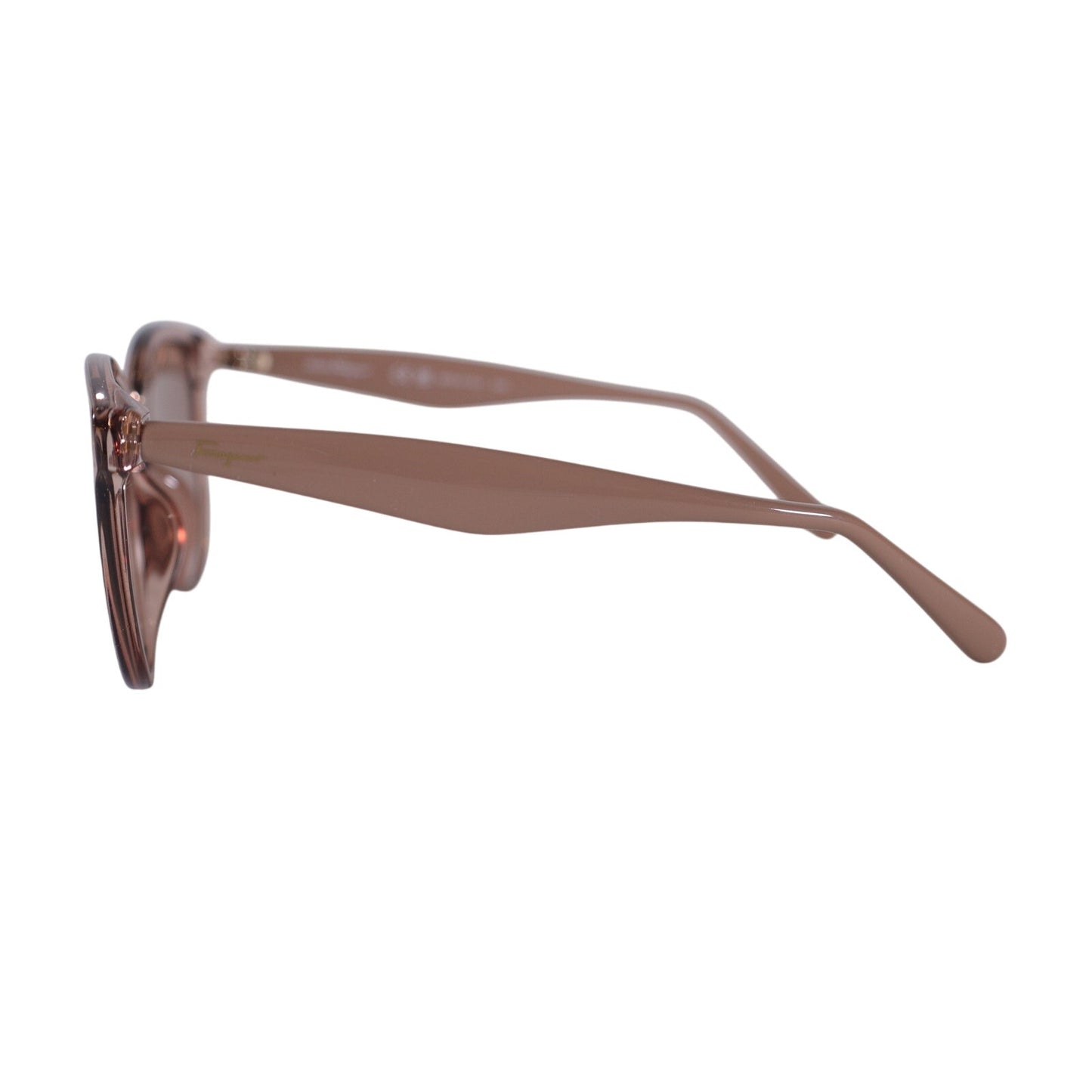 Salvatore Ferragamo Round Cat Eye Sunglasses - Transparent Sand / Sand Gradient