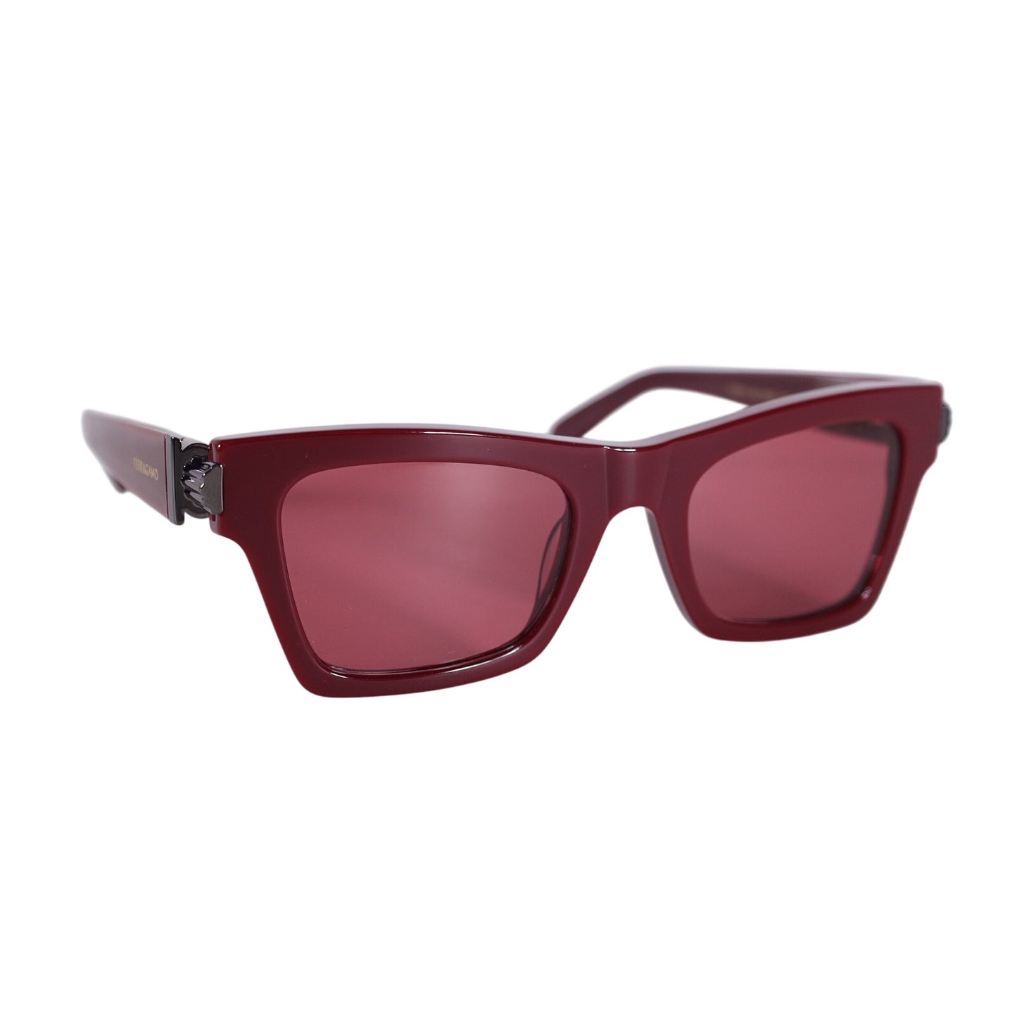 Salvatore Ferragamo Rectangle Sunglasses - Burgundy / Red