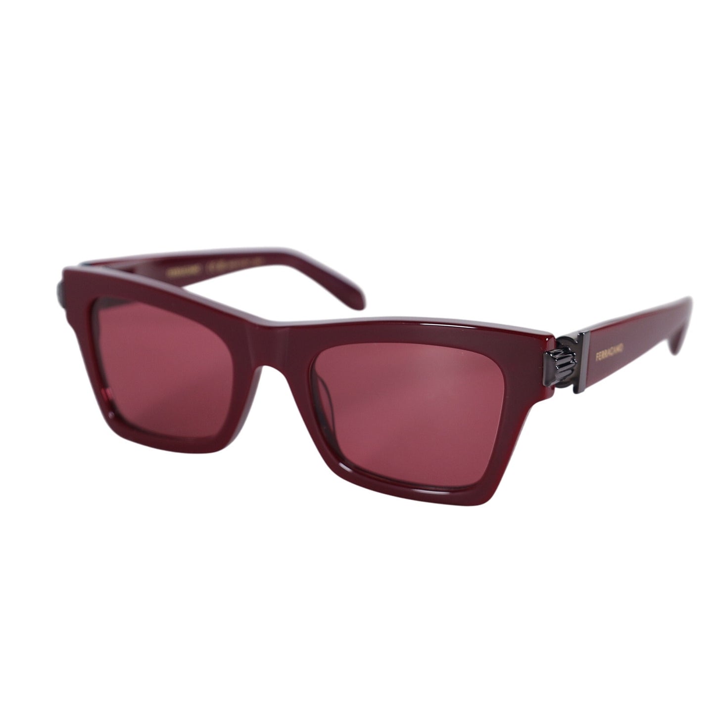 Salvatore Ferragamo Rectangle Sunglasses - Burgundy / Red