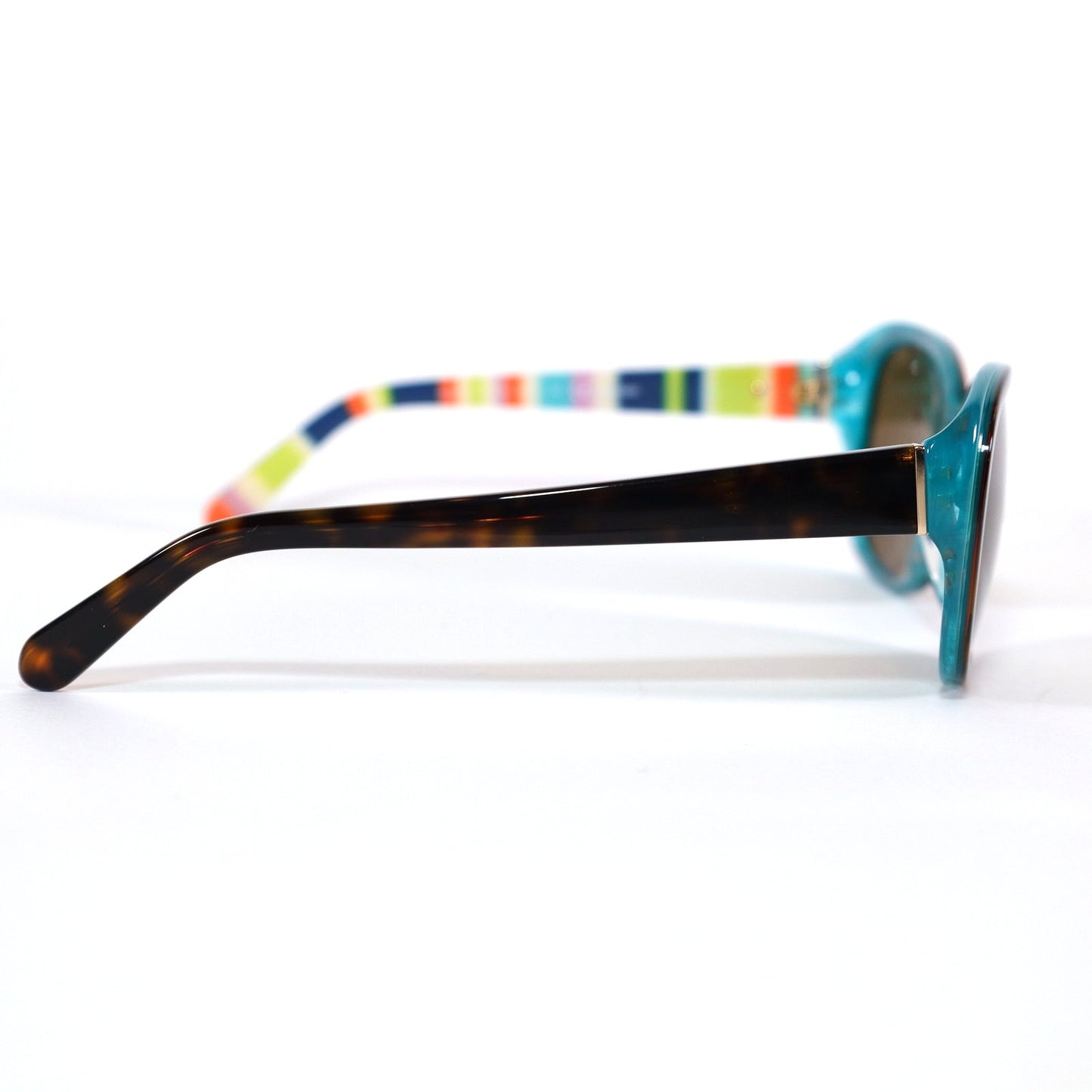 Kate Spade HILDE Oval Polarized Sunglasses - Olive Havana Turquoise/Brown