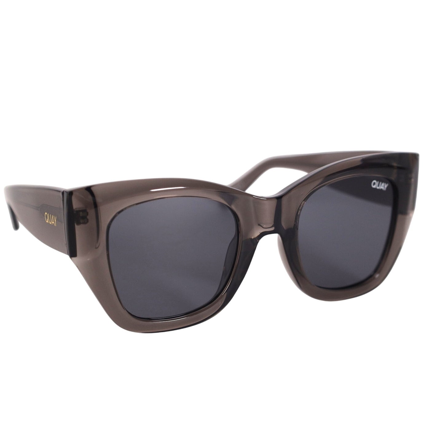 Quay Australia AFTER HOURS Bevel Sunglasses - Crystal Black / Smoke RX