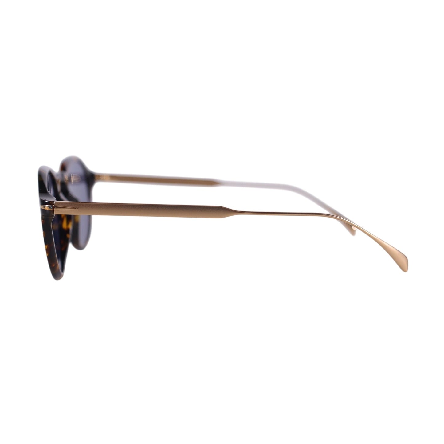 David Beckham Lightweight Round Mens Sunglasses- 21K Havana Gold / Blue