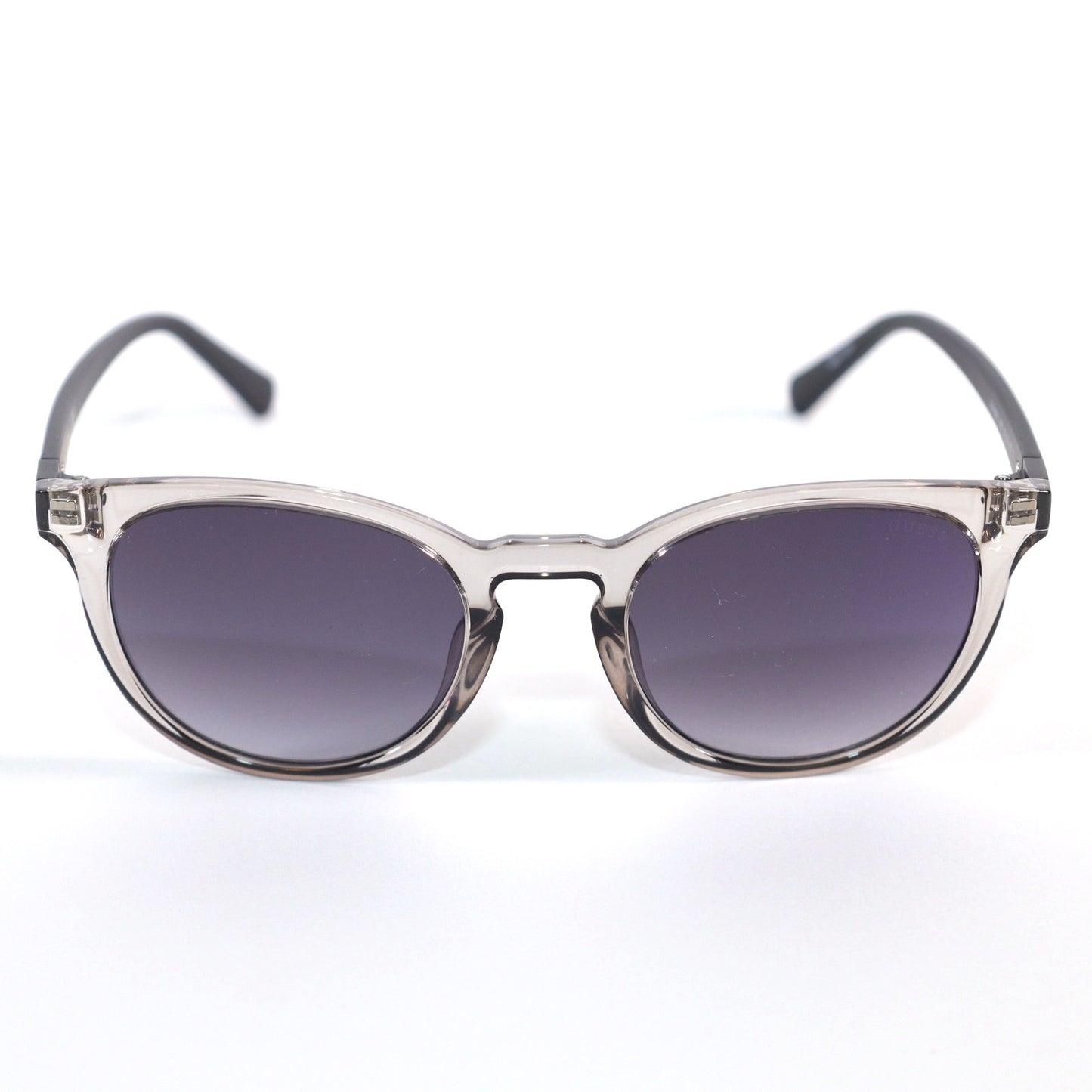 GUESS Round Mens Sunglasses - Transparent Grey / Black