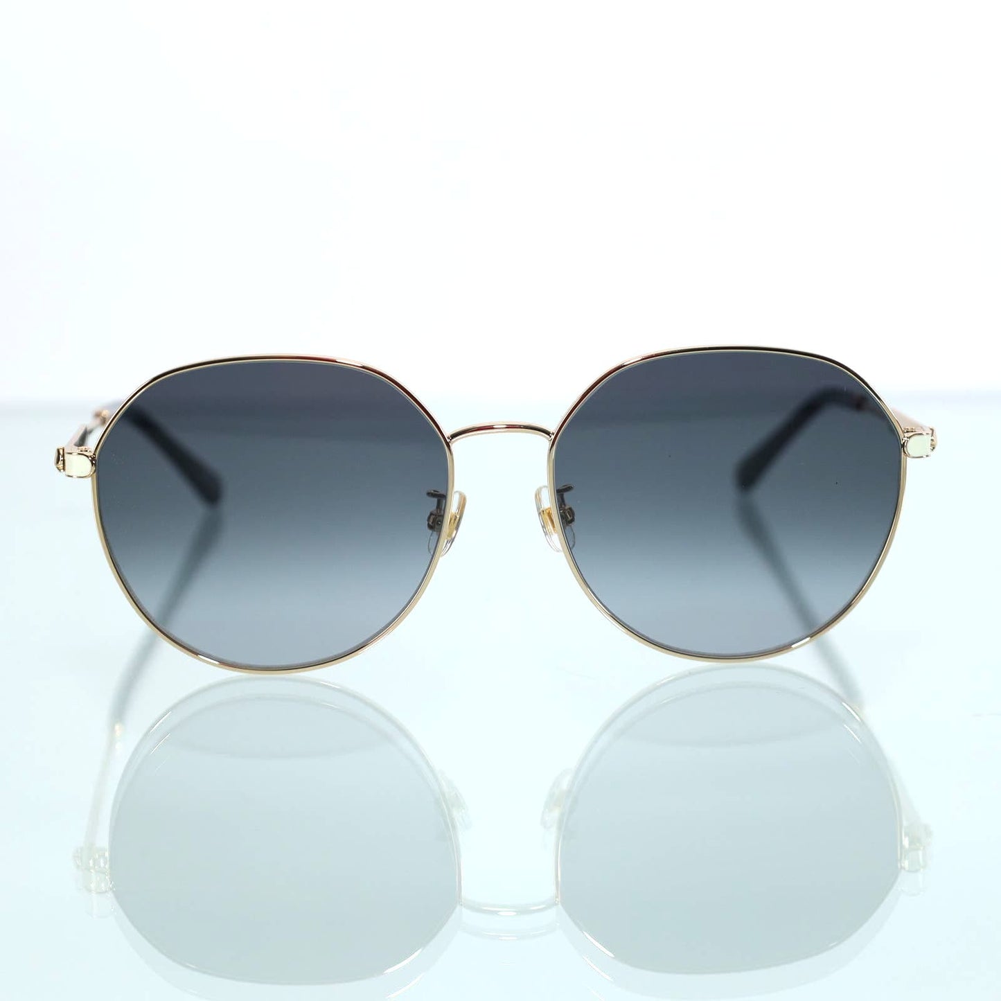 Kate Spade NESHA Round Metal Sunglasses - Gold/Black Grey Gradient