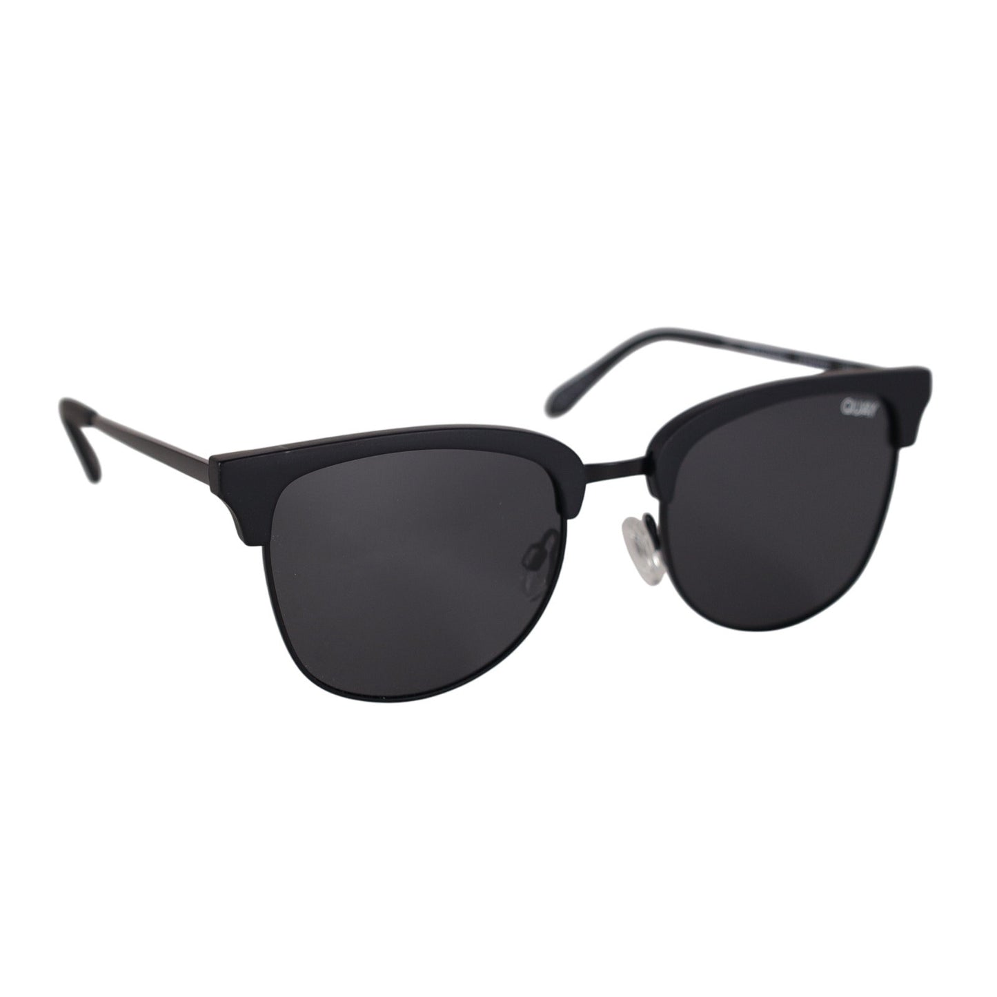 Quay Australia EVASIVE Round Polarized Sunglasses – Matte Black / Smoke