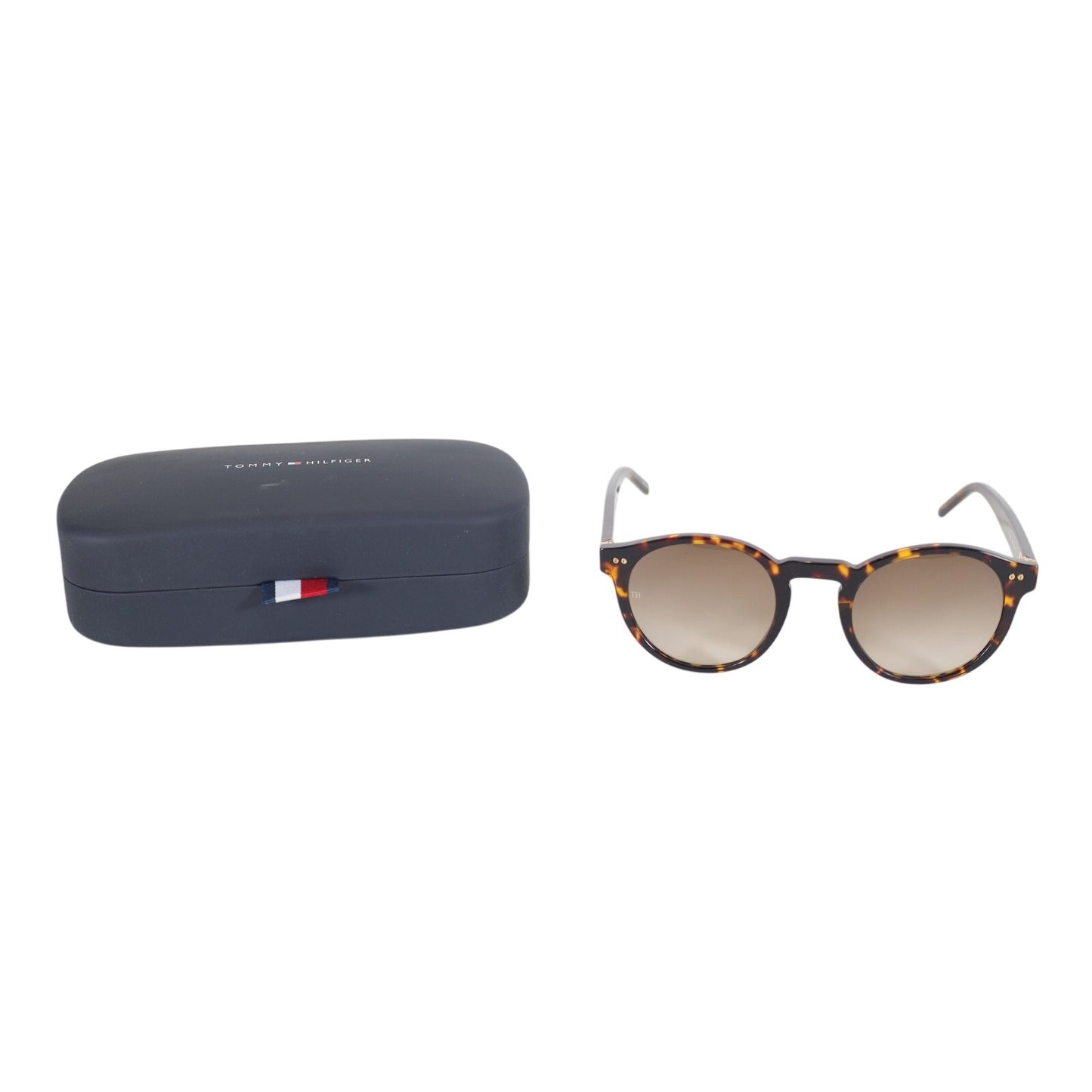 Tommy Hilfiger Round Men's Sunglasses - Havana / Brown Gradient