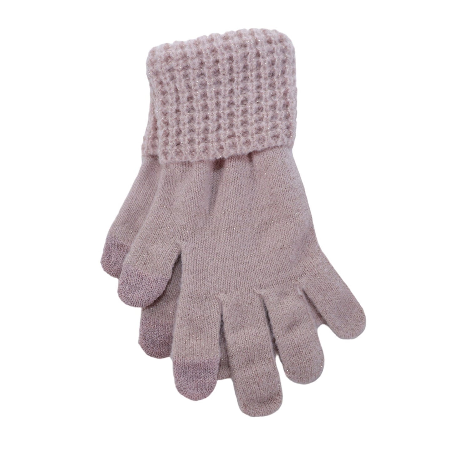 Style & Co Womens Knit Gloves - One Size - Glitter Blush