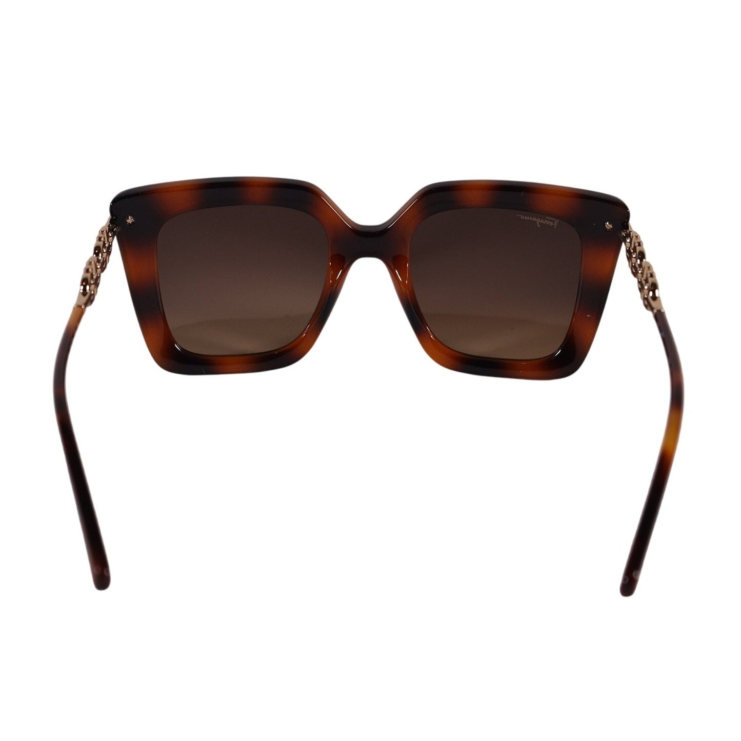 Salvatore Ferragamo Oversized Square Womens Sunglasses - Havana / Gold