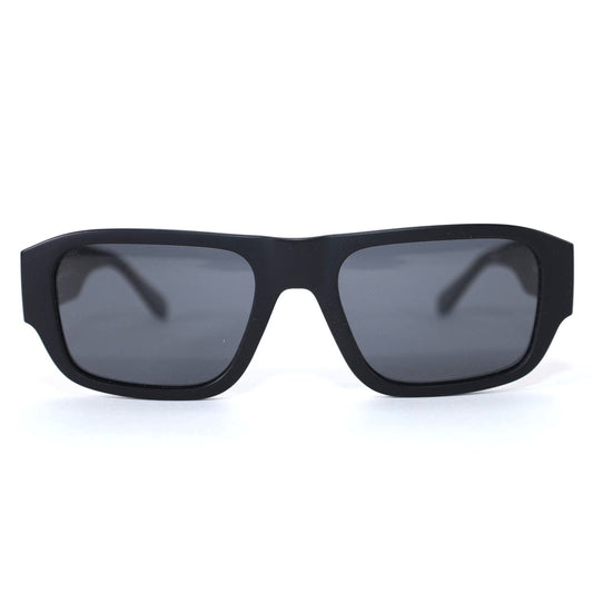 Quay Australia NIGHT CAP Rectangle Polarized Sunglasses - Matte Black/Black
