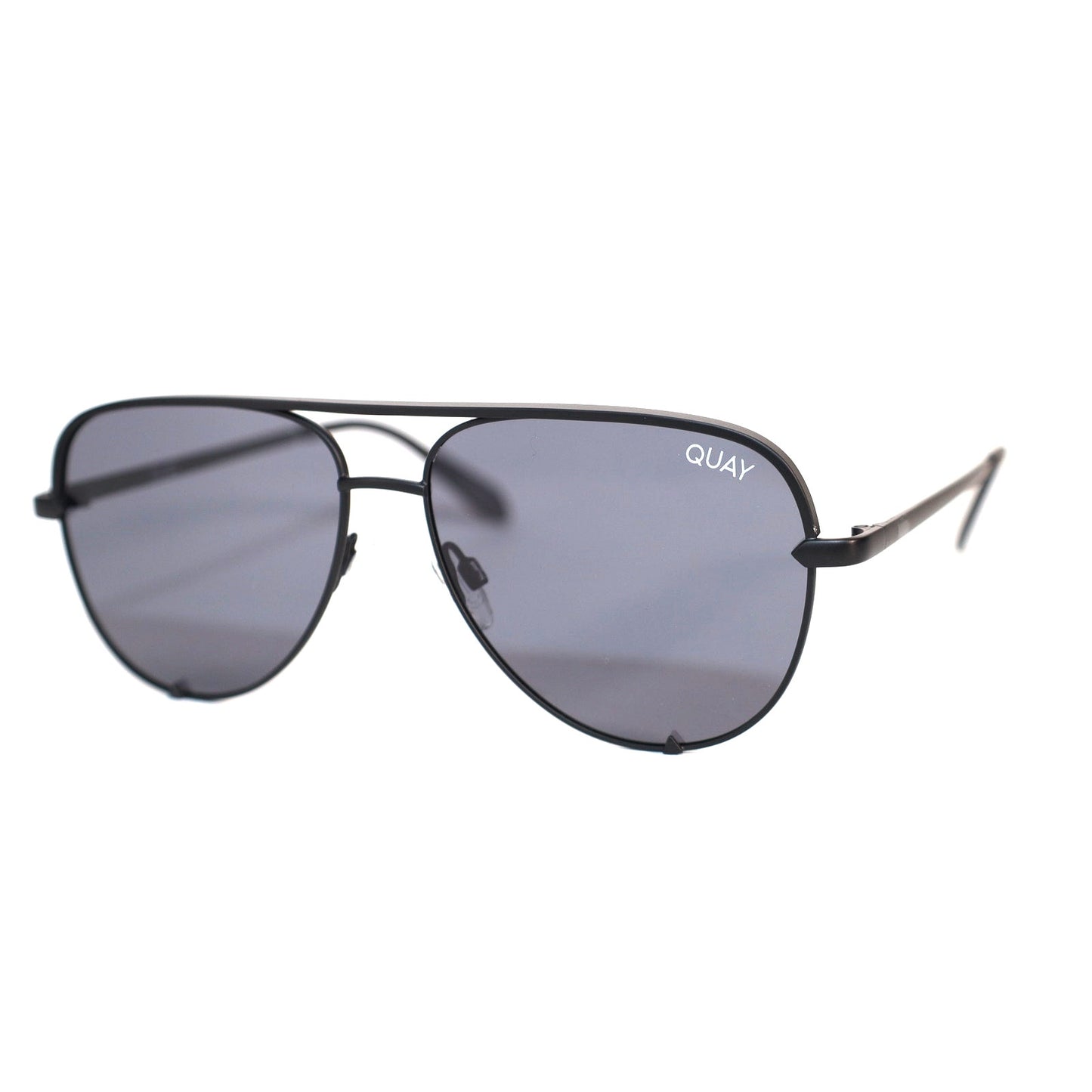 Quay Australia HIGH KEY MICRO Aviator Sunglasses - Black / Smoke