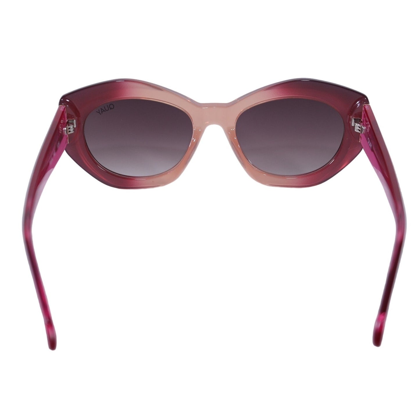 Quay Australia REAL ME Geometric Oval Sunglasses - Hot Pink Ombre/Gold