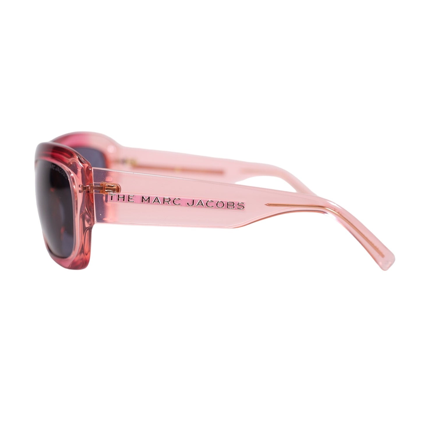 Marc Jacobs Wraparound Sunglasses - Transparent Red Pink Ombre / Grey