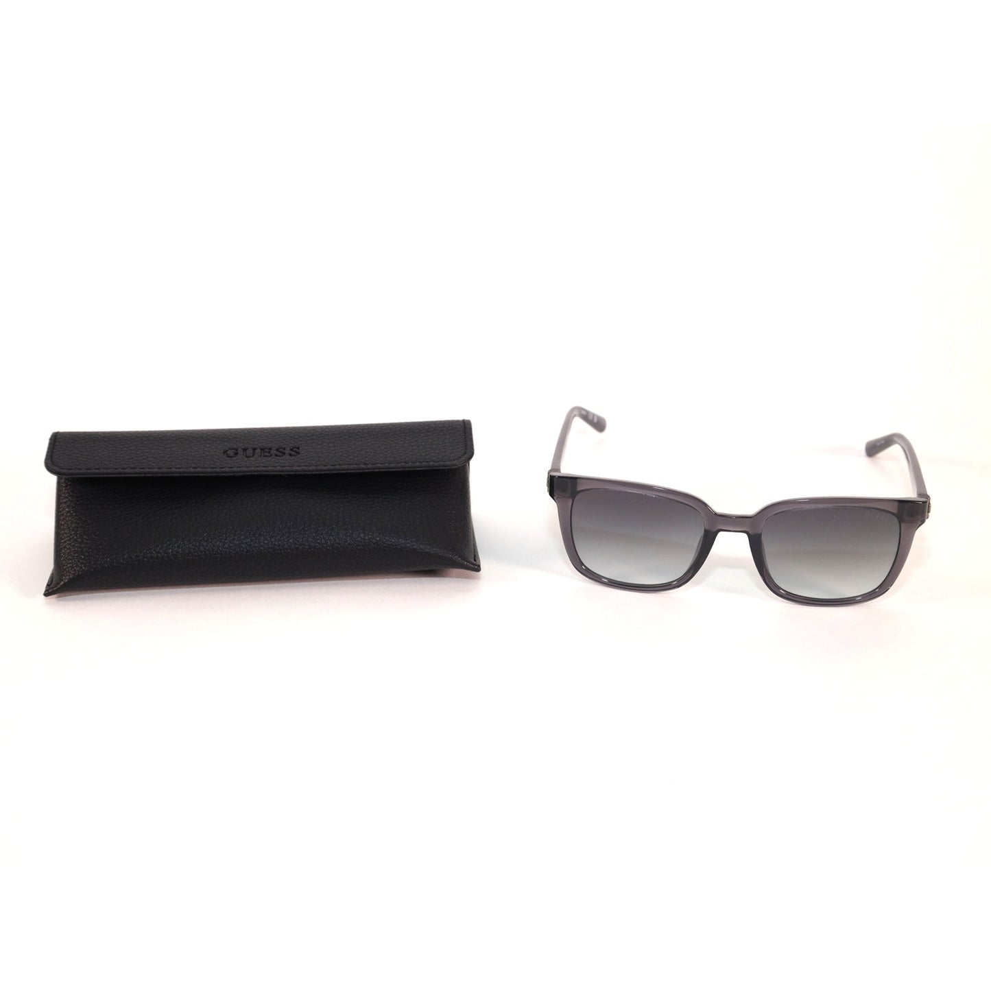 Guess Square Mens Sunglasses - Transparent Grey / Smoke Gradient
