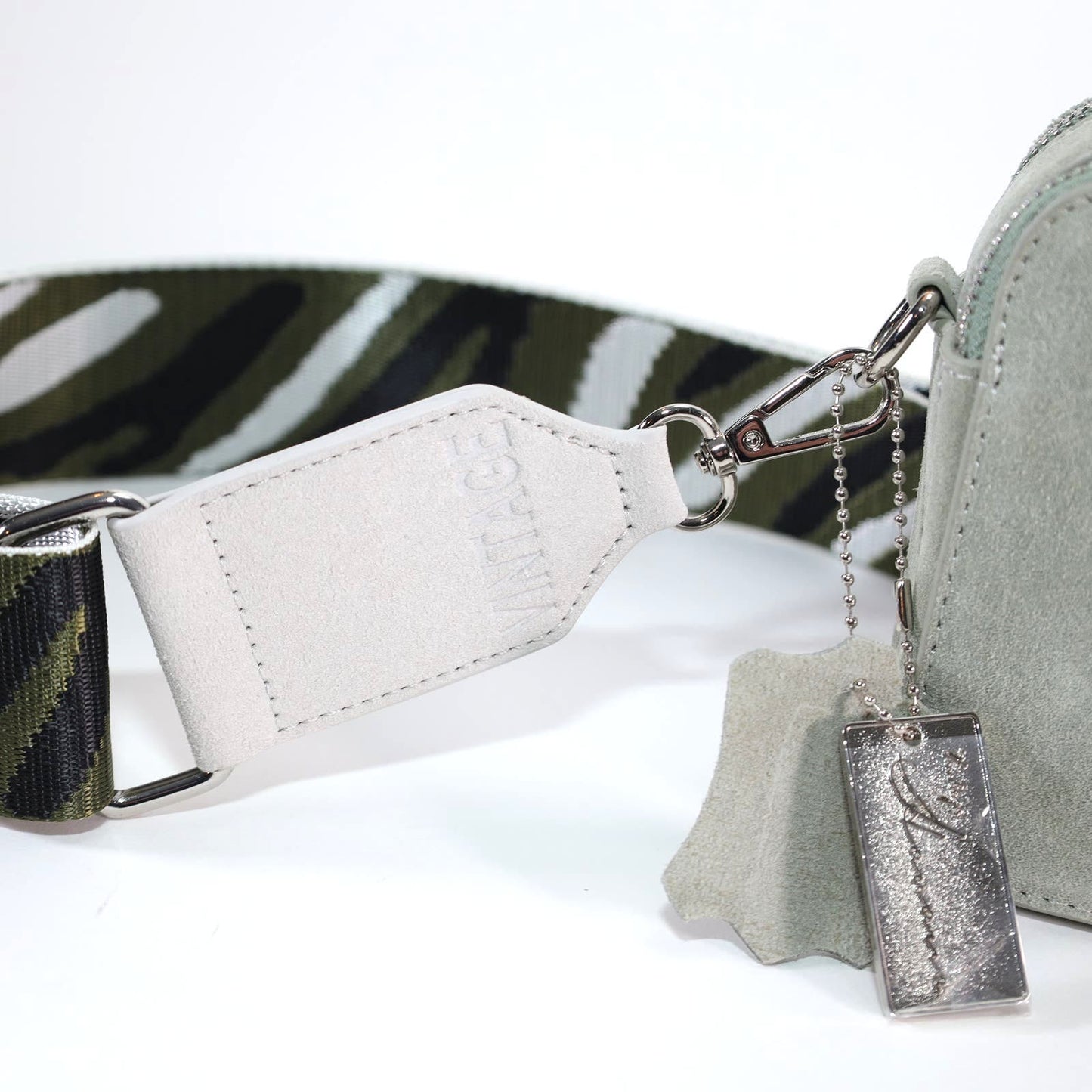 Vintage Havana Linda Bag with 2 Shoulder / Crossbody Straps - Silver