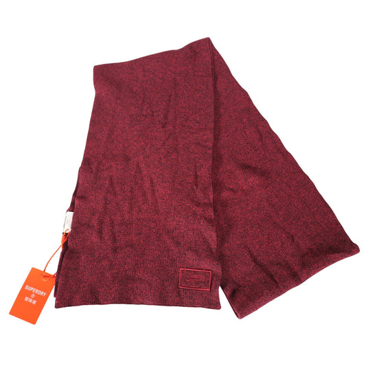 Superdry Vintage Logo Cotton Knit Scarf – Dark Red Grit