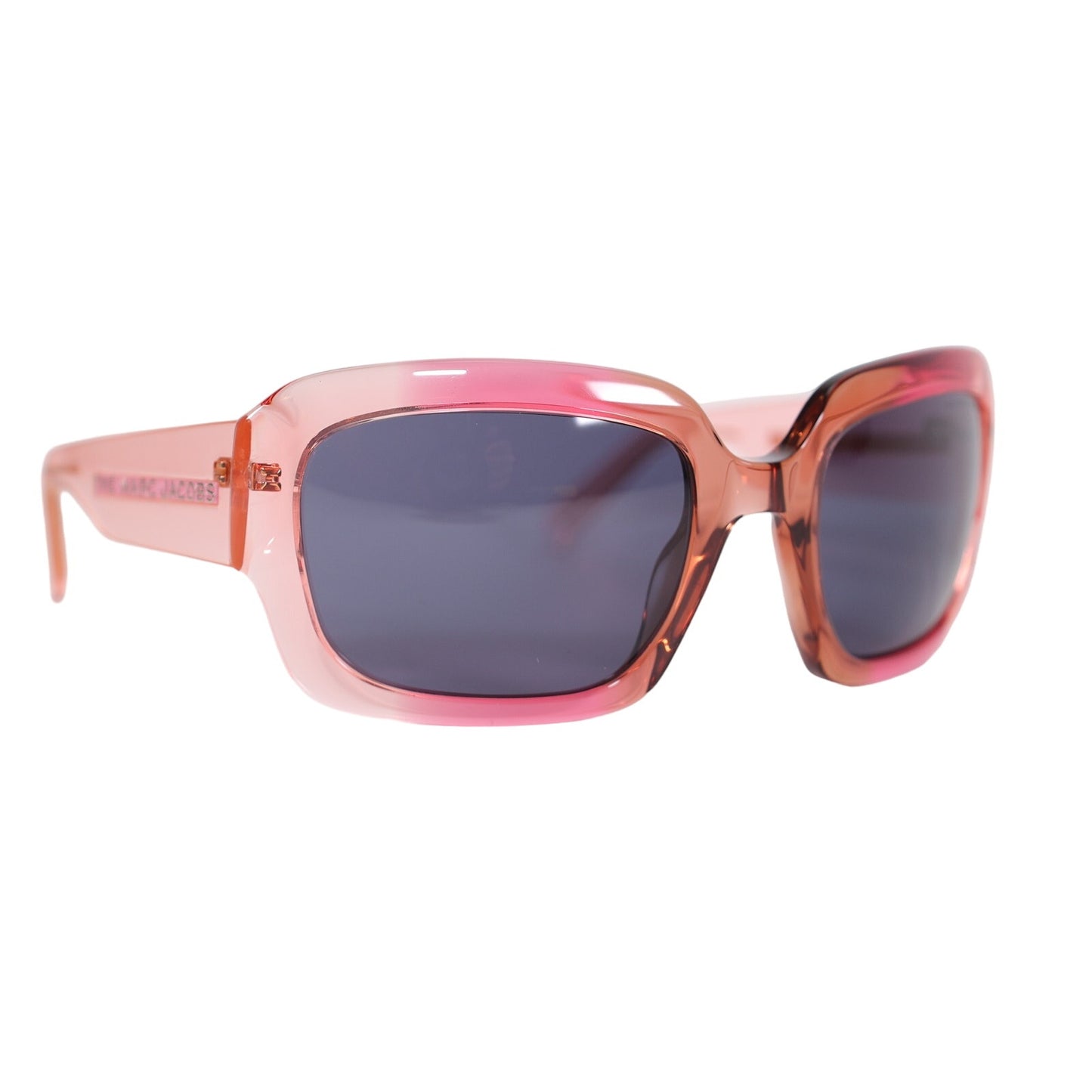 Marc Jacobs Wraparound Sunglasses - Transparent Red Pink Ombre / Grey