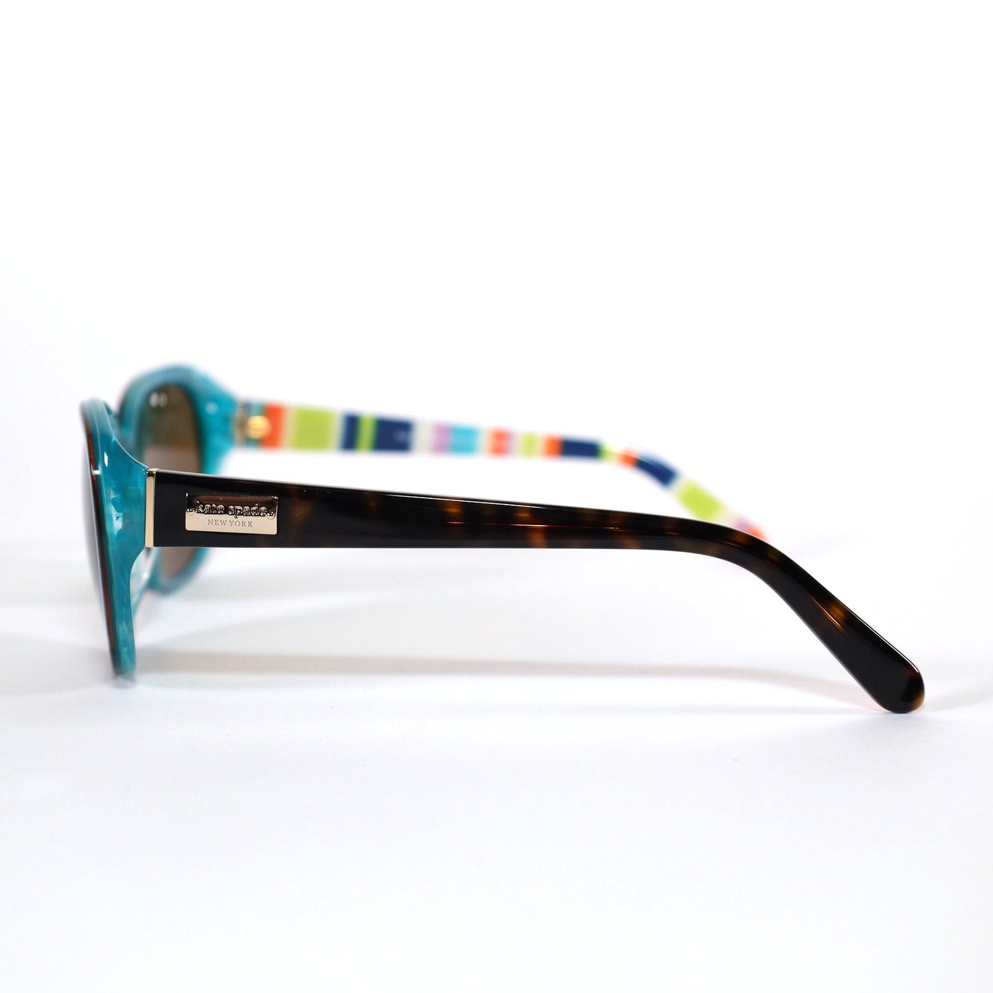 Kate Spade HILDE Oval Polarized Sunglasses - Olive Havana Turquoise/Brown