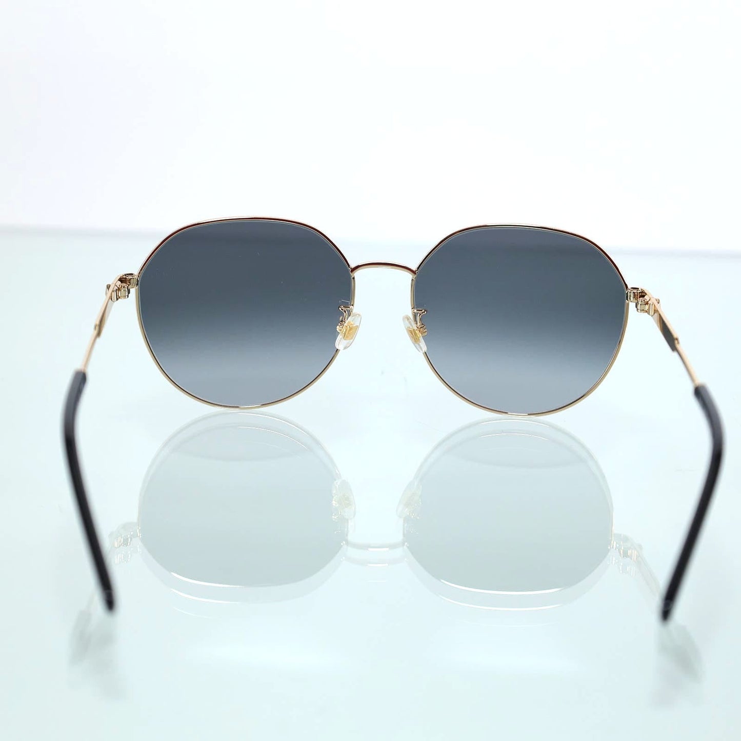 Kate Spade NESHA Round Metal Sunglasses - Gold/Black Grey Gradient