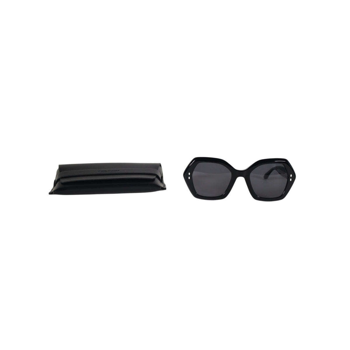 Isabel Marant Oversized Geometric Women's Sunglasses - Shiny Black / Grey