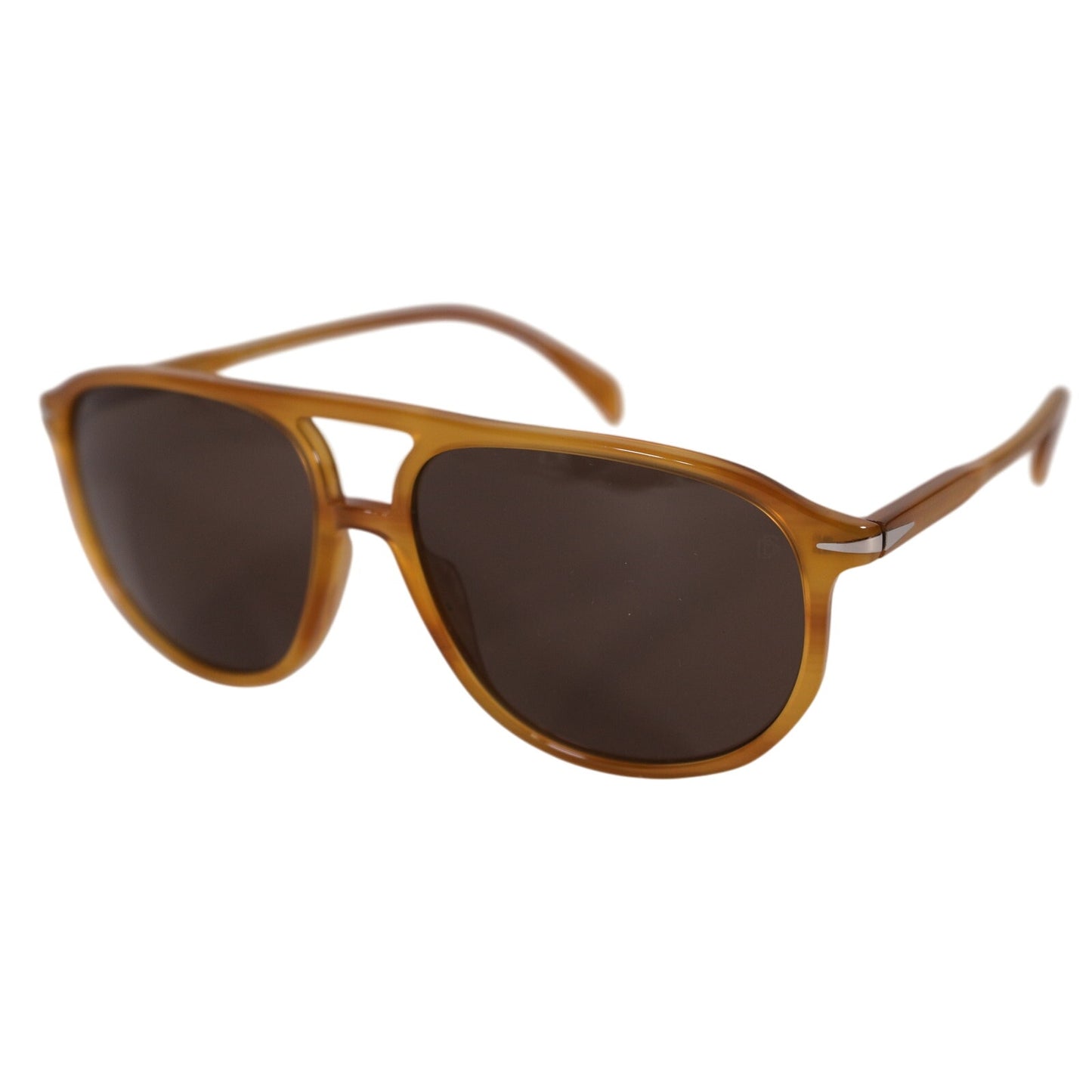 David Beckham Lightweight Aviator Sunglasses - Yellow Horn / Brown