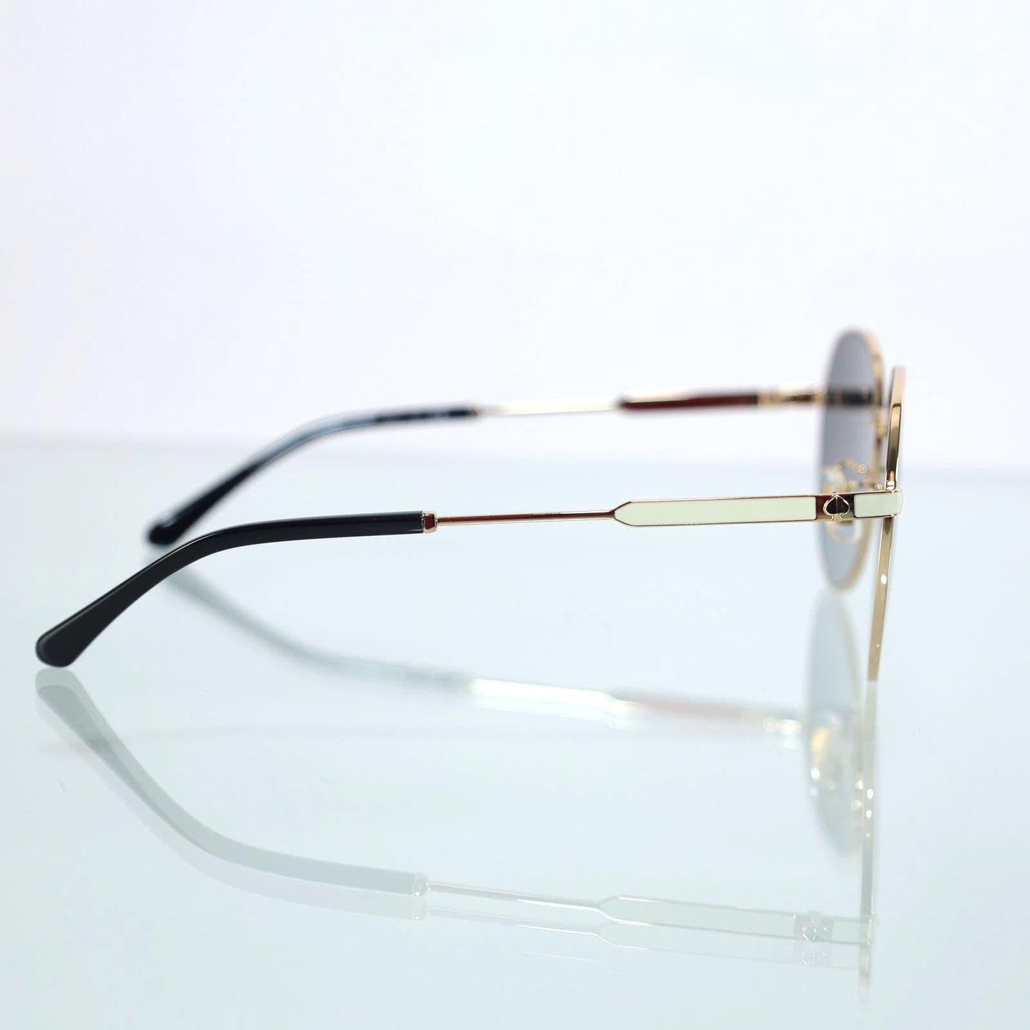 Kate Spade NESHA Round Metal Sunglasses - Gold/Black Grey Gradient