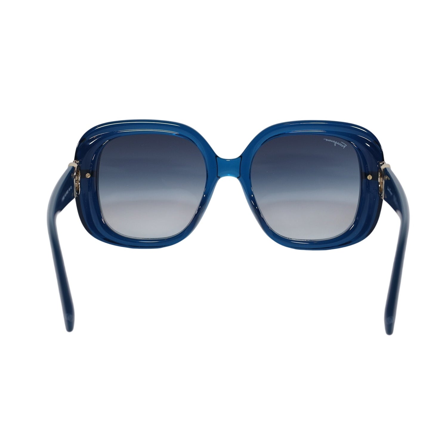 Ferragamo Oversized Women Sunglasses - Transparent Blue/Blue Gradient