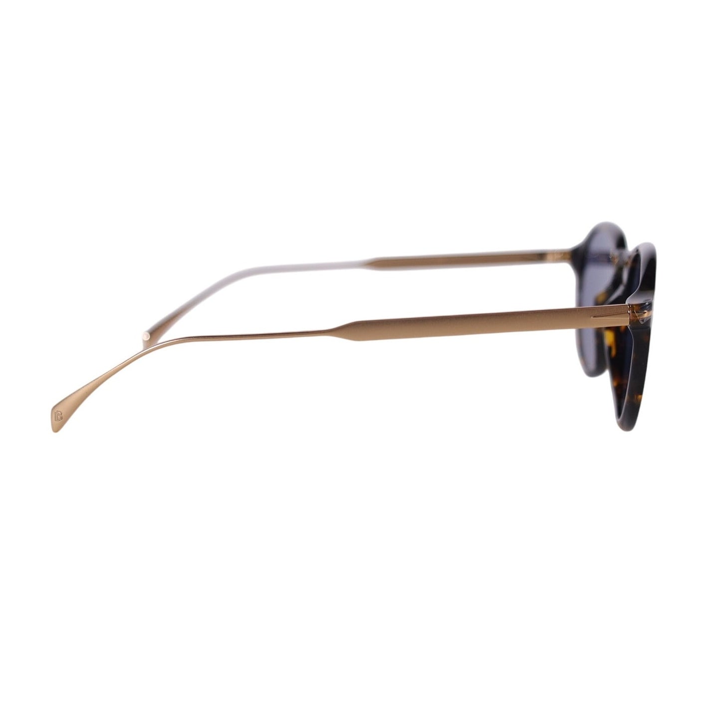 David Beckham Lightweight Round Mens Sunglasses- 21K Havana Gold / Blue