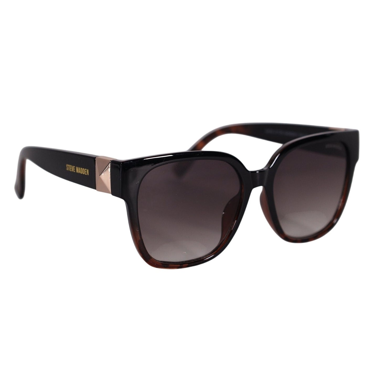 Steve Madden SAYRA Square Sunglasses - Black Tortoise / Smoke Gradient