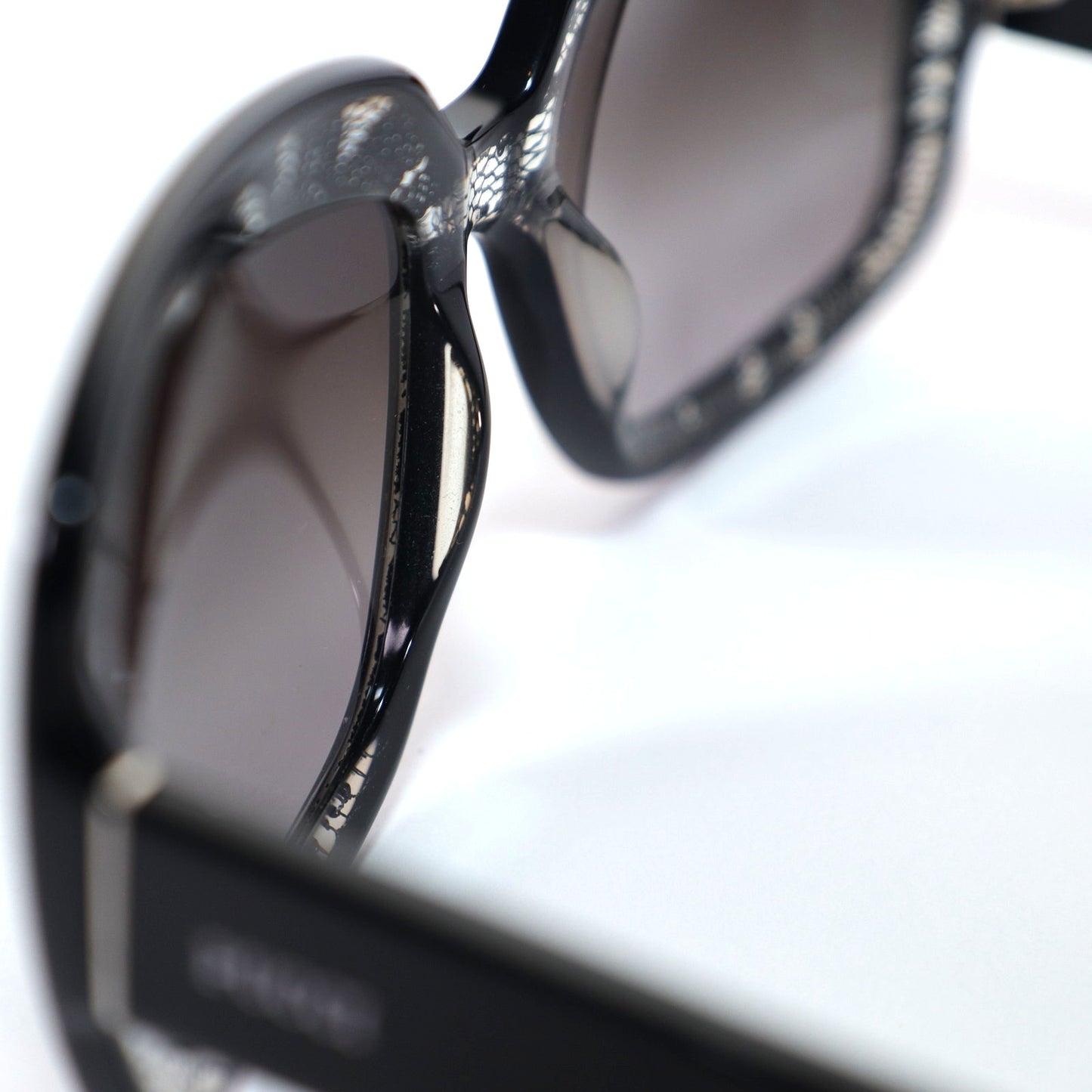 Emilio Pucci Womens Oval Sunglasses - Black Lace / Grey Gradient