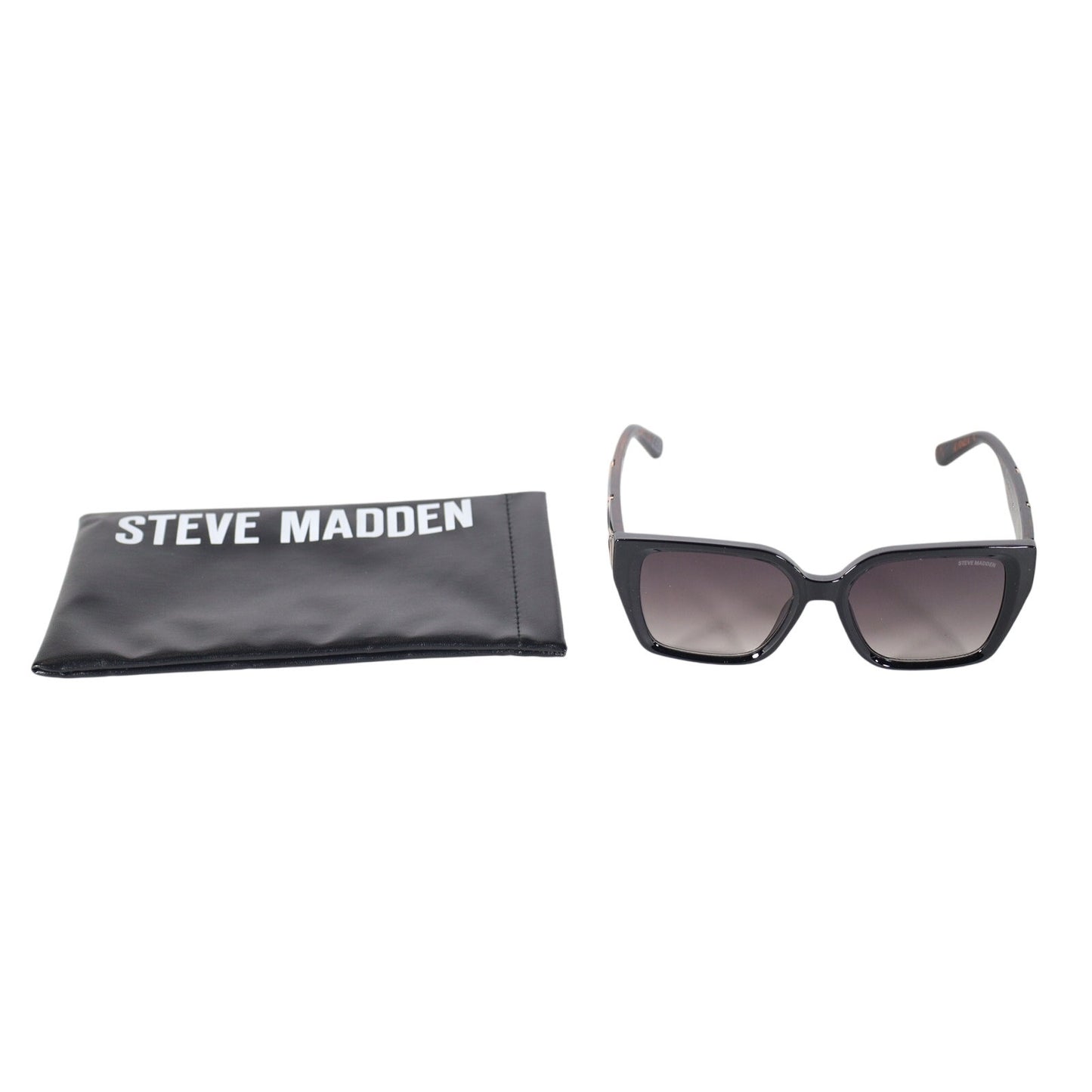 Steve Madden POPPYN Oversized Square Sunglasses – Black / Gray Gradient
